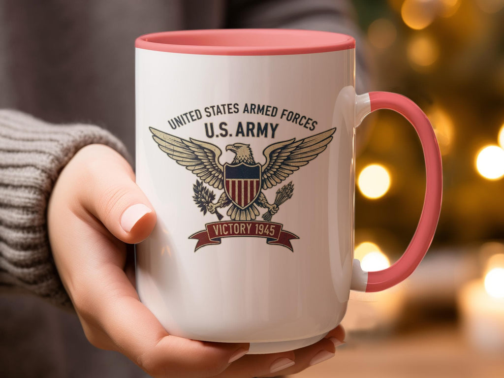 US Army Victory 1945 Mug, United States Armed Forces Coffee Cup, Military Gift, Veteran Souvenir, Patriotic Drinkware, Army Memorabilia