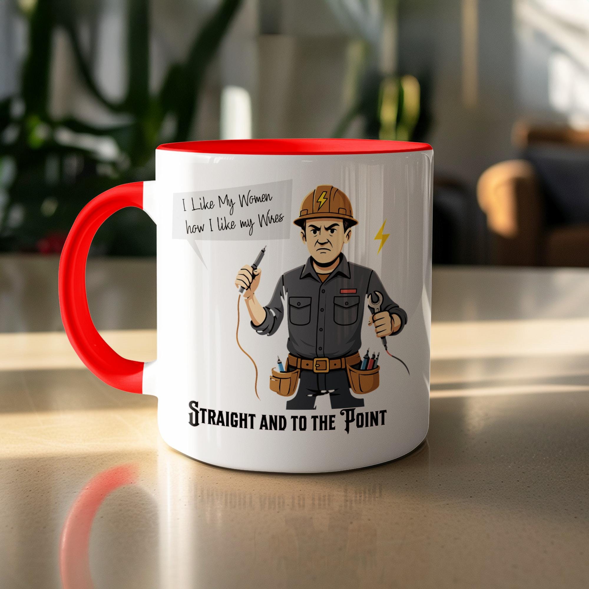 Funny Electrician Joke Mug, Straight and to the Point, Unique Gift for Electricians, Humorous Office Coffee Cup, Practical Present