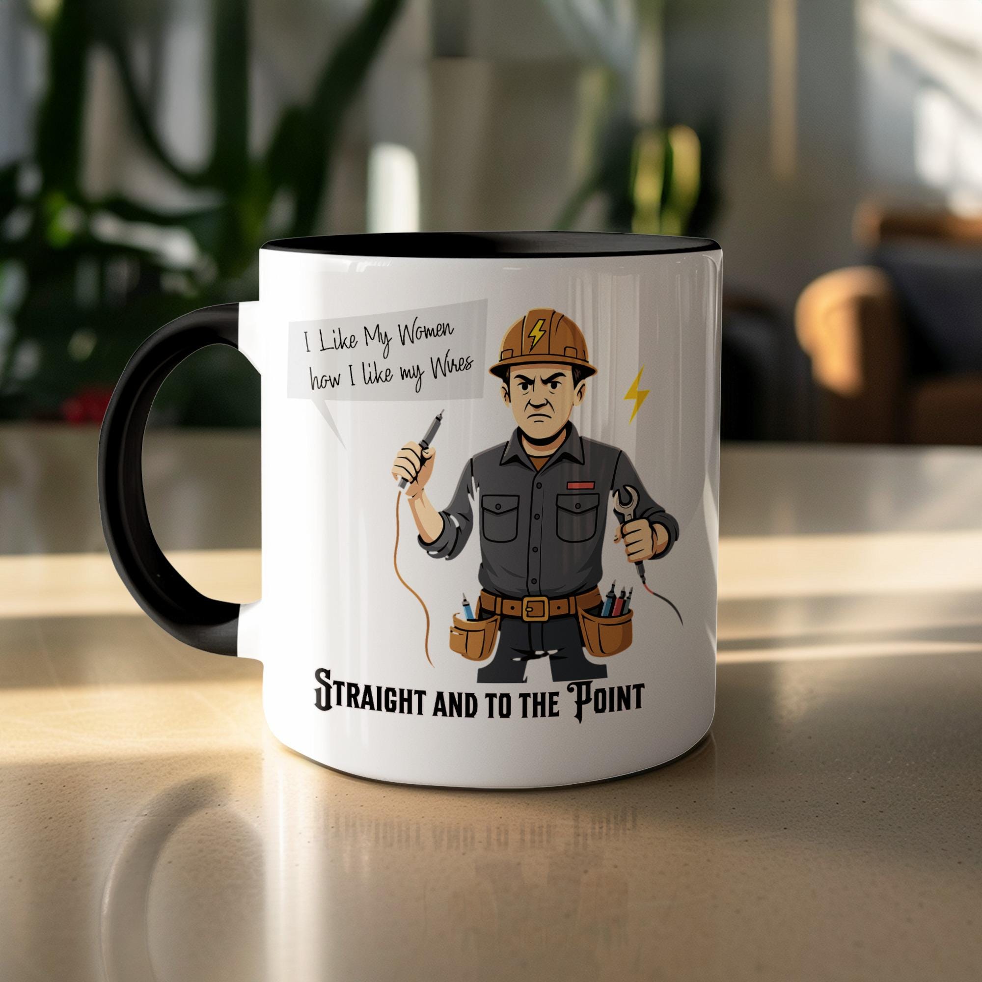 Funny Electrician Coffee Mug, Straight and To The Point Gift for Electricians, Unique Electrical Workers Humor Cup