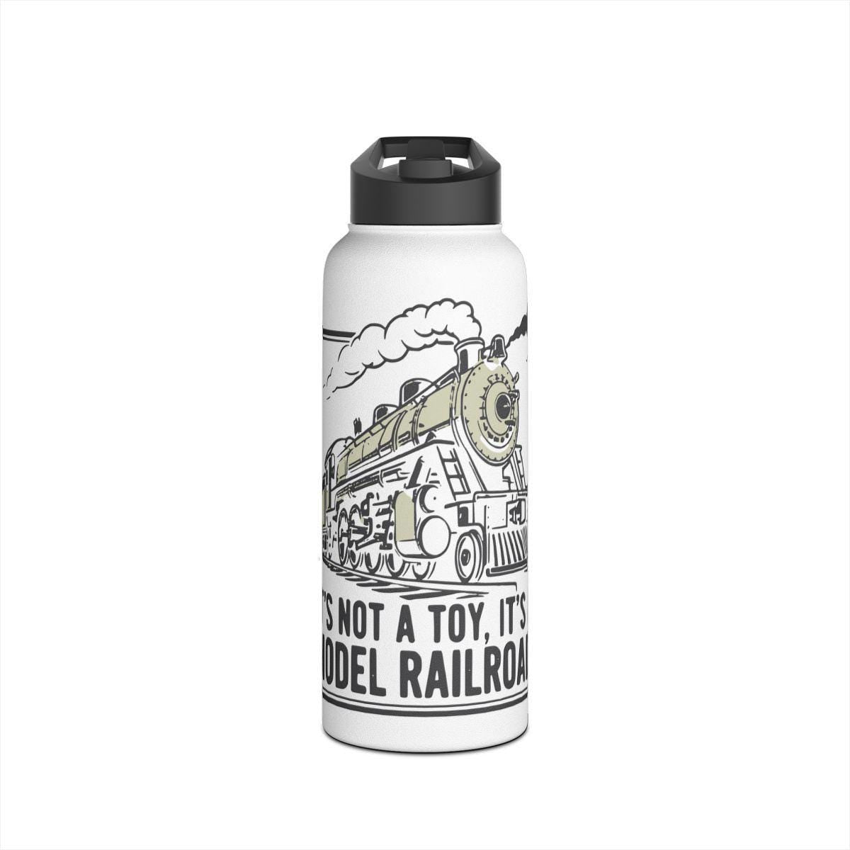 Model Railroad Gift, Vintage Train Water Bottle, Locomotive Lover Present, Train Enthusiast Flask, Railway Fan Thermos