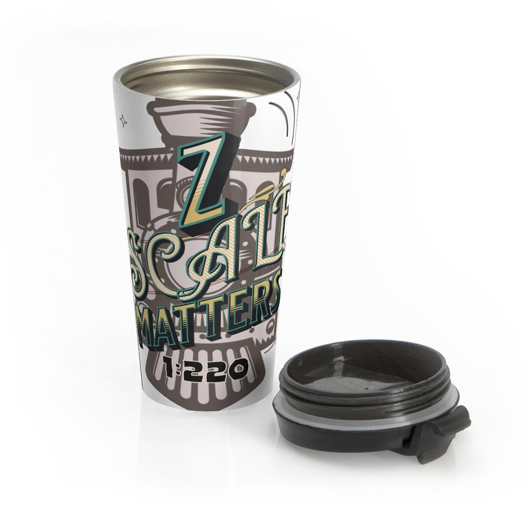 Travel Coffee Mug, Z Scale Matters Design, Train Enthusiast Gift, Railroading Collectible, Insulated Tumbler, Unique Mug