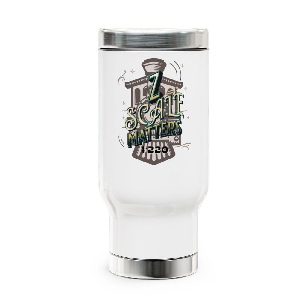 Train Lover's Travel Mug, Scale Matters Tumbler, Unique Train Collector's Gift, Insulated Commuter Mug, Railway Enthusiast Cup