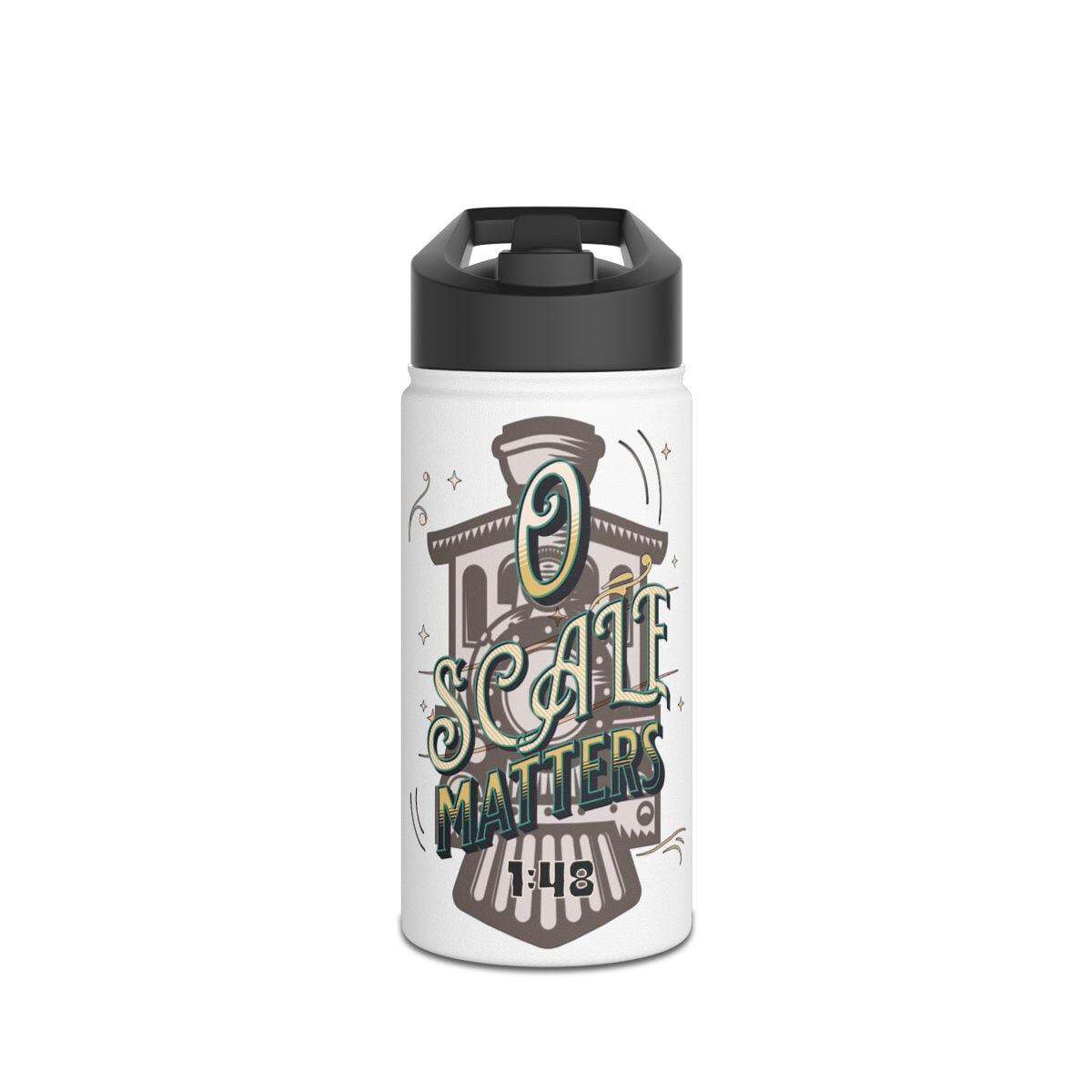 Train Lover Bottle, O Scale Matters Water Bottle, Gifts for Model Train Enthusiasts, Locomotive Design Bottle, Custom Train Gifts