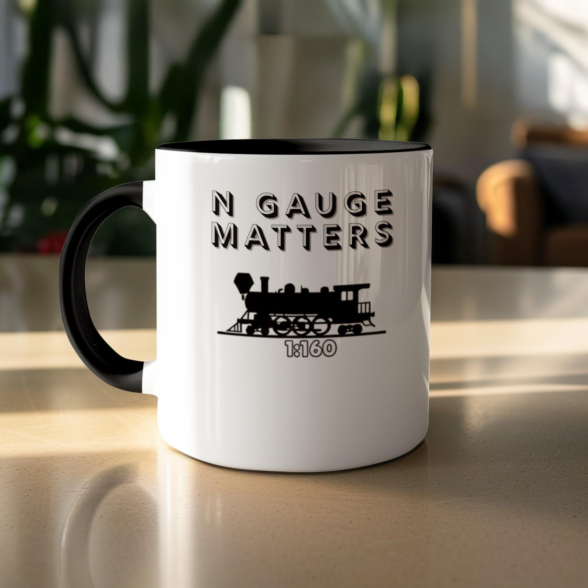 N Gauge Matters Train Enthusiast Mug, Perfect Gift for Model Railroad Lovers, Classic Locomotive Design Mug, Train Hobby Gifts