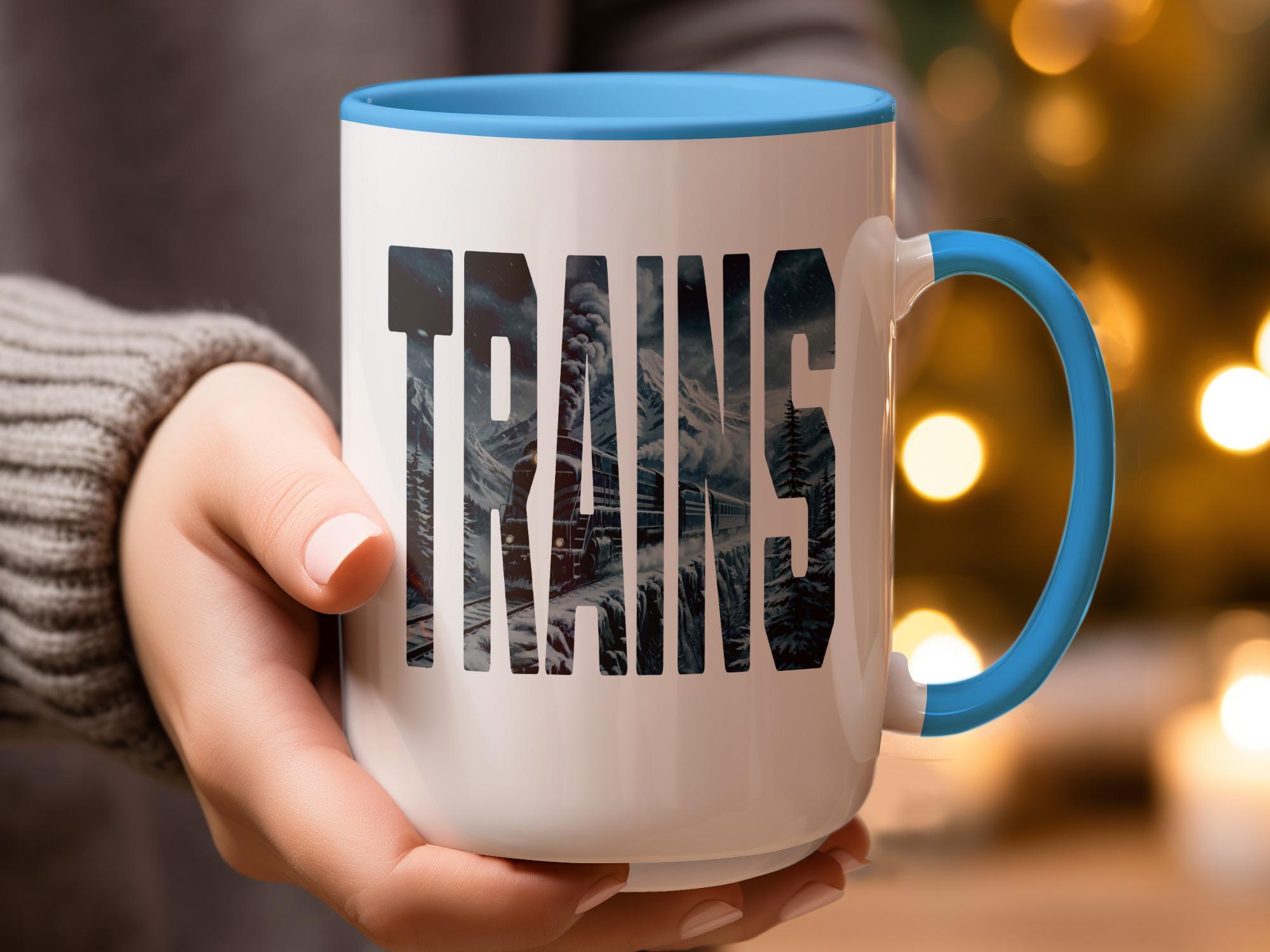 Unique Trains Mug, Train Lover Gift, Railroad Coffee Cup, Steam Engine Art, Locomotive Enthusiast Present, Classic Train Design