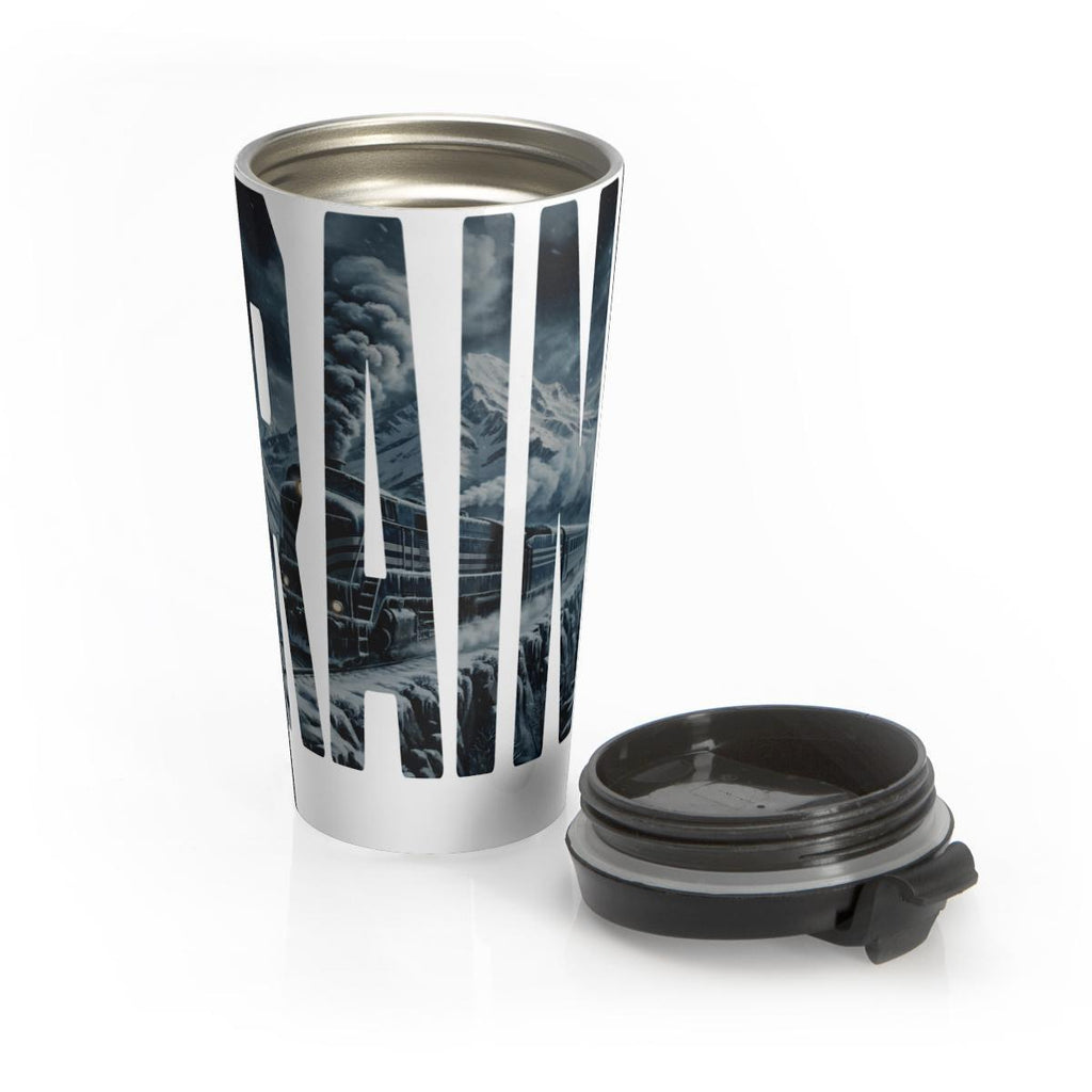 Travel coffee mug with motivational quote, stainless steel tumbler with lid, unique gift for coffee lovers, durable travel cup