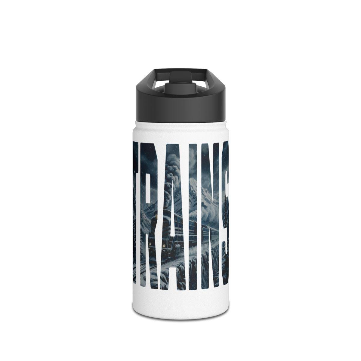 Train Travel Mug, Train-Themed Insulated Mug, Scenic Train Journey Travel Mug, Unique Train Lover Gift, Cool Train Art Mug