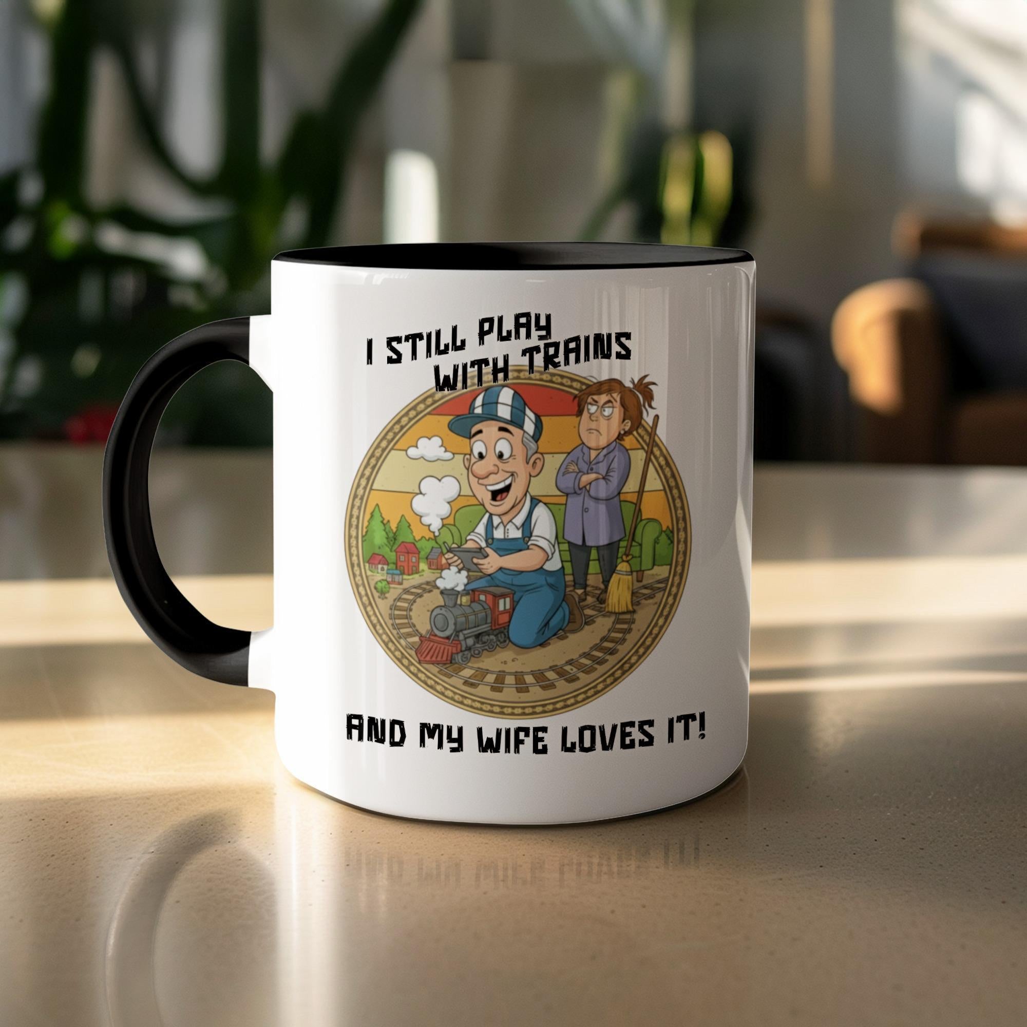 Fun Train Enthusiast Mug, Perfect Gift for Train Lovers and Hobbyists, Humorous Coffee Cup for Men, Unique Novelty Mug for Dad