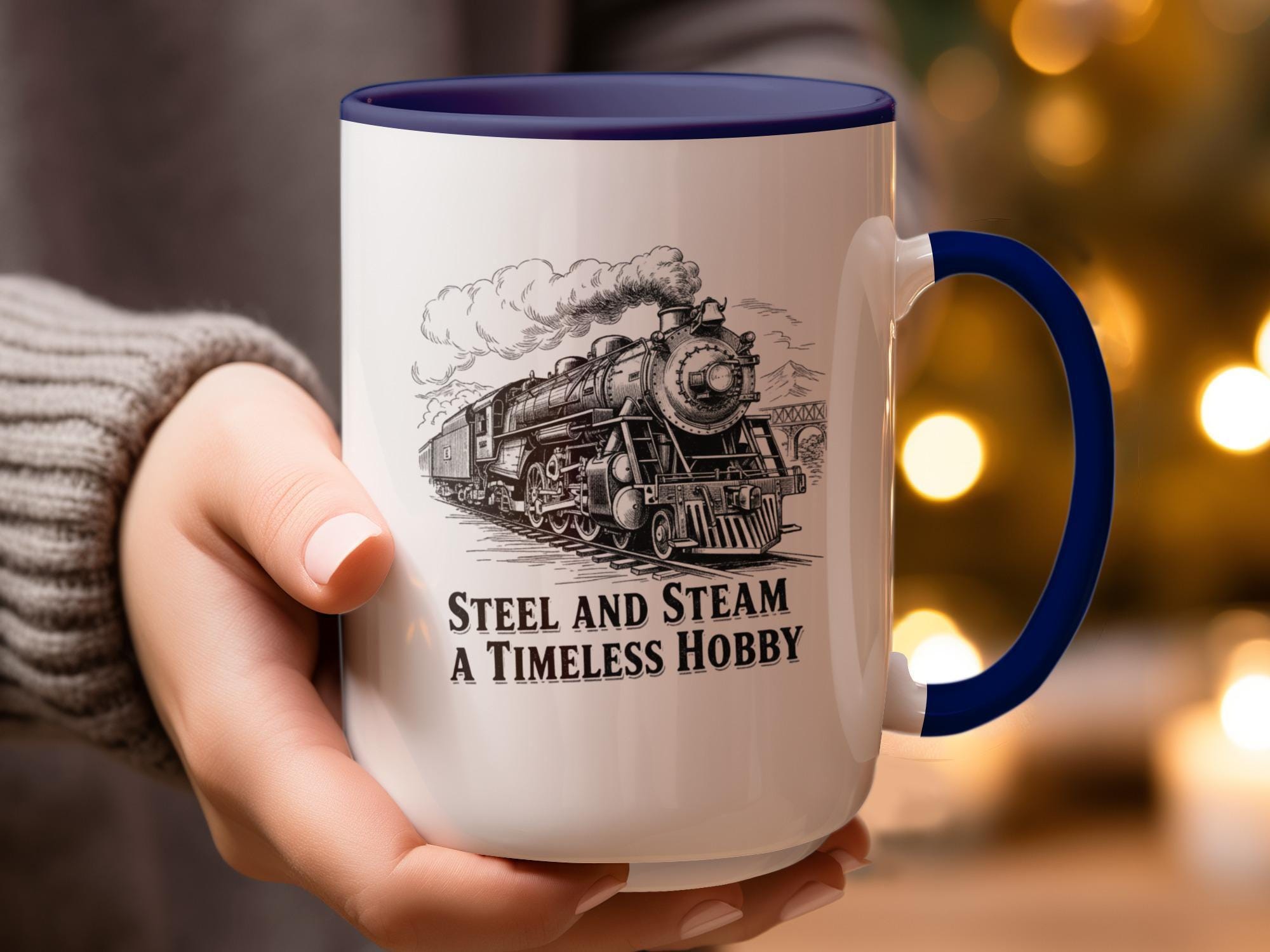 Vintage Train Mug, Train Enthusiast Gift, Steam Engine Coffee Cup, Railroad Lover Present, Nostalgic Train Travel Mug