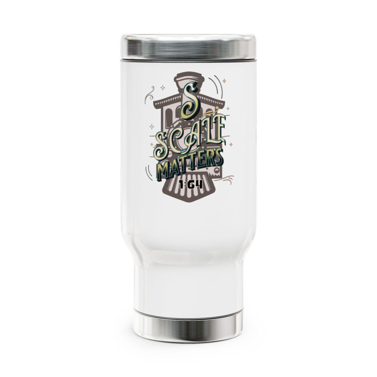 Tumbler with S Scale Matters Logo, Cute Train Conductor Thermos, Stainless Steel Travel Mug for Train Enthusiasts