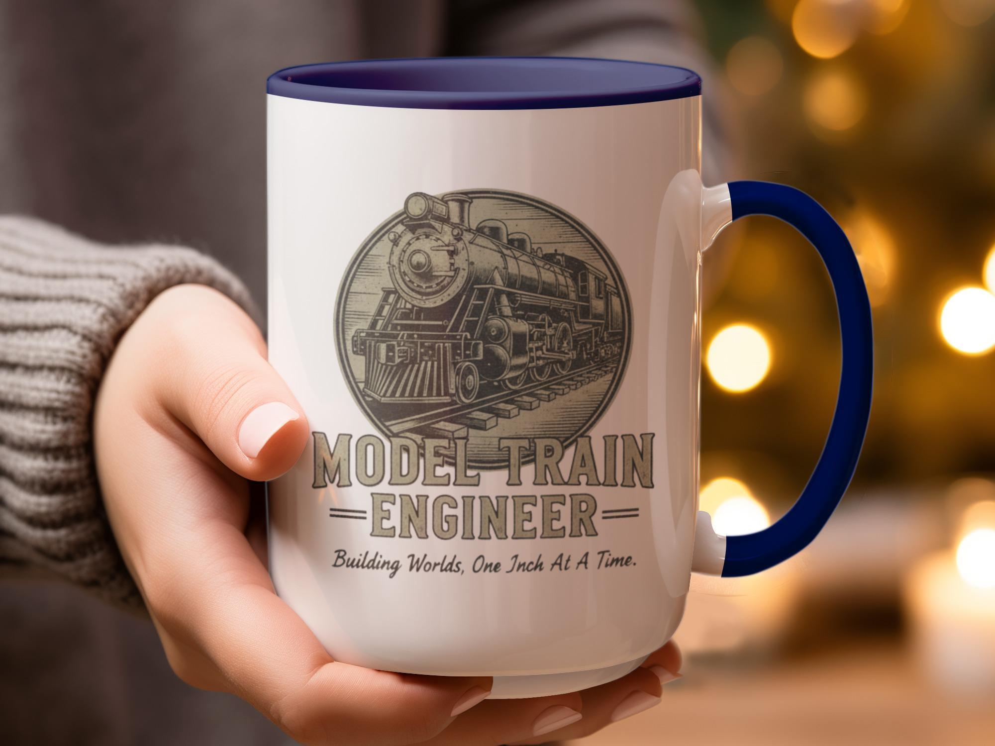 Model Train Engineer Mug, Gift For Train Lovers, Train Collector Mug, Train Themed Coffee Cup, Train Enthusiast Present