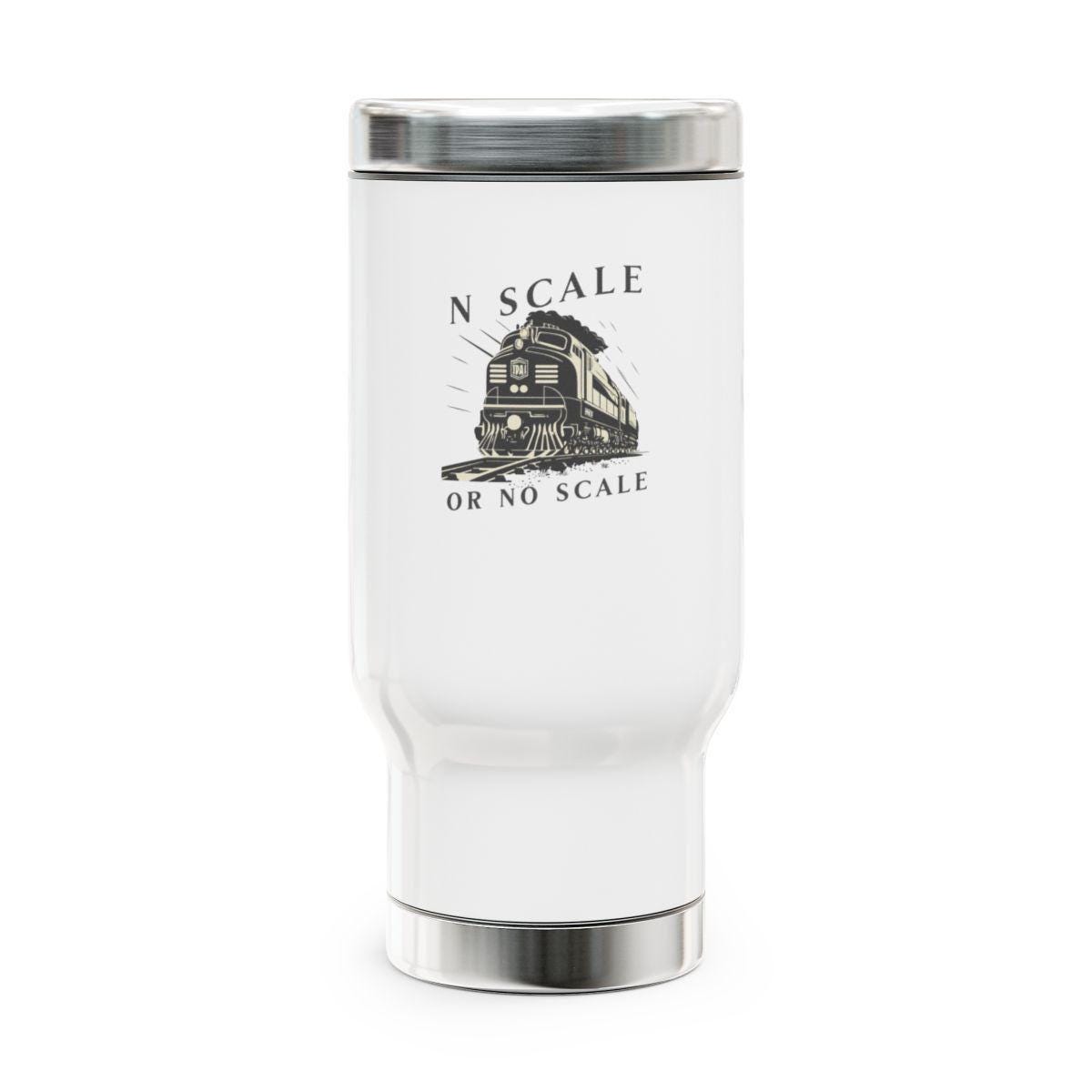Train Lover Gift Tumbler, N Scale Train Travel Mug, Train Enthusiast Gift, Train Theme Coffee Mug, Train Inspired Gift Idea