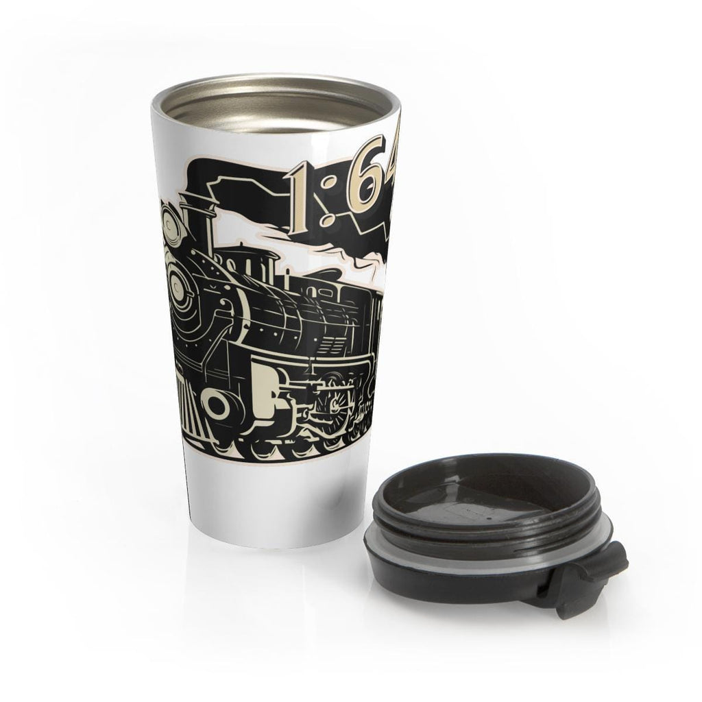 Vintage Train Travel Mug, Retro Locomotive Tumbler, Steam Engine Coffee Cup, Classic Train Enthusiast Gift, Train Lover's Tumbler