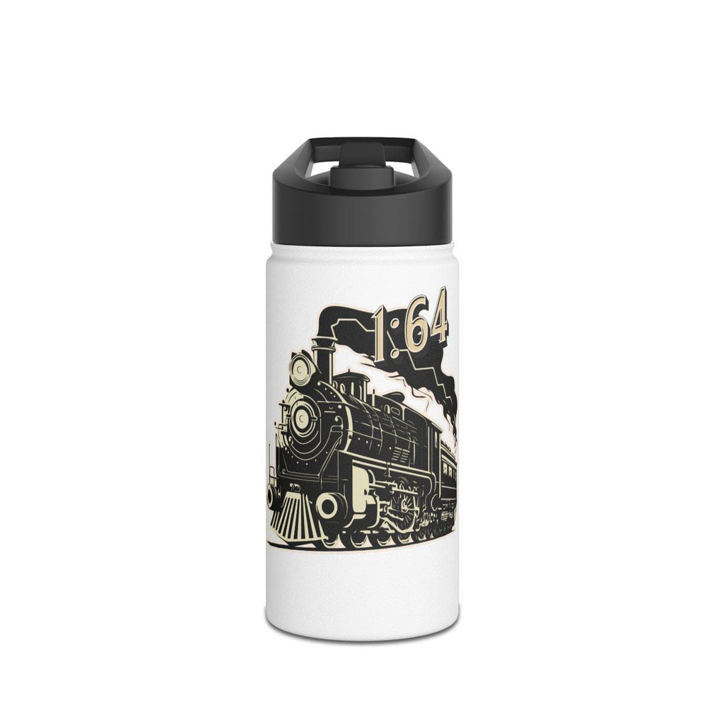 Vintage Train Water Bottle, Eco-Friendly Train Themed Bottle, Unique Steam Engine Gift, Insulated Train Art Flask, Train Lover Accessory