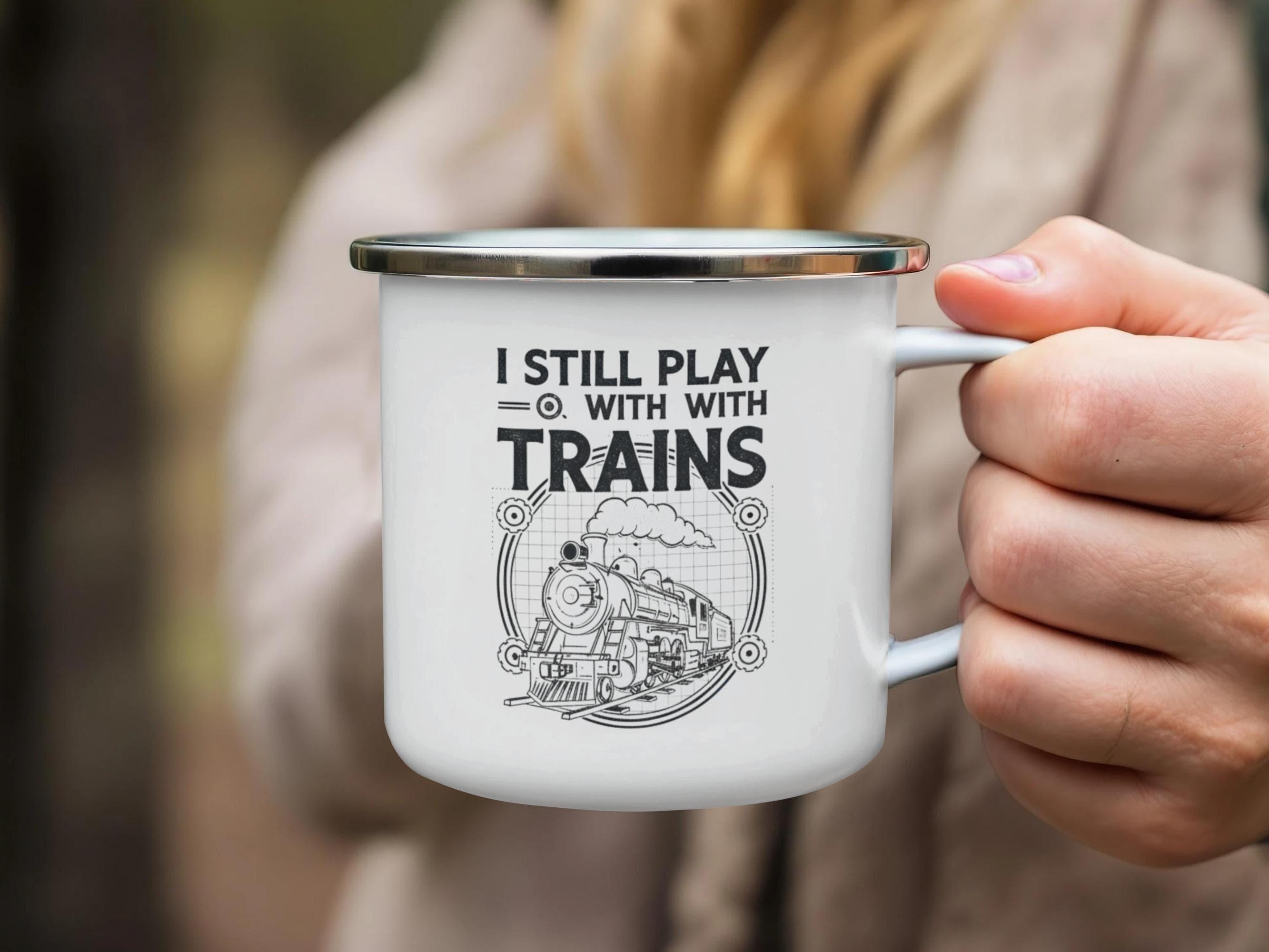 Vintage Train Mug, I Still Play With Trains Mug, Retro Train Lover Gift, Train Enthusiast Mug, Unique Train Collectors Cup