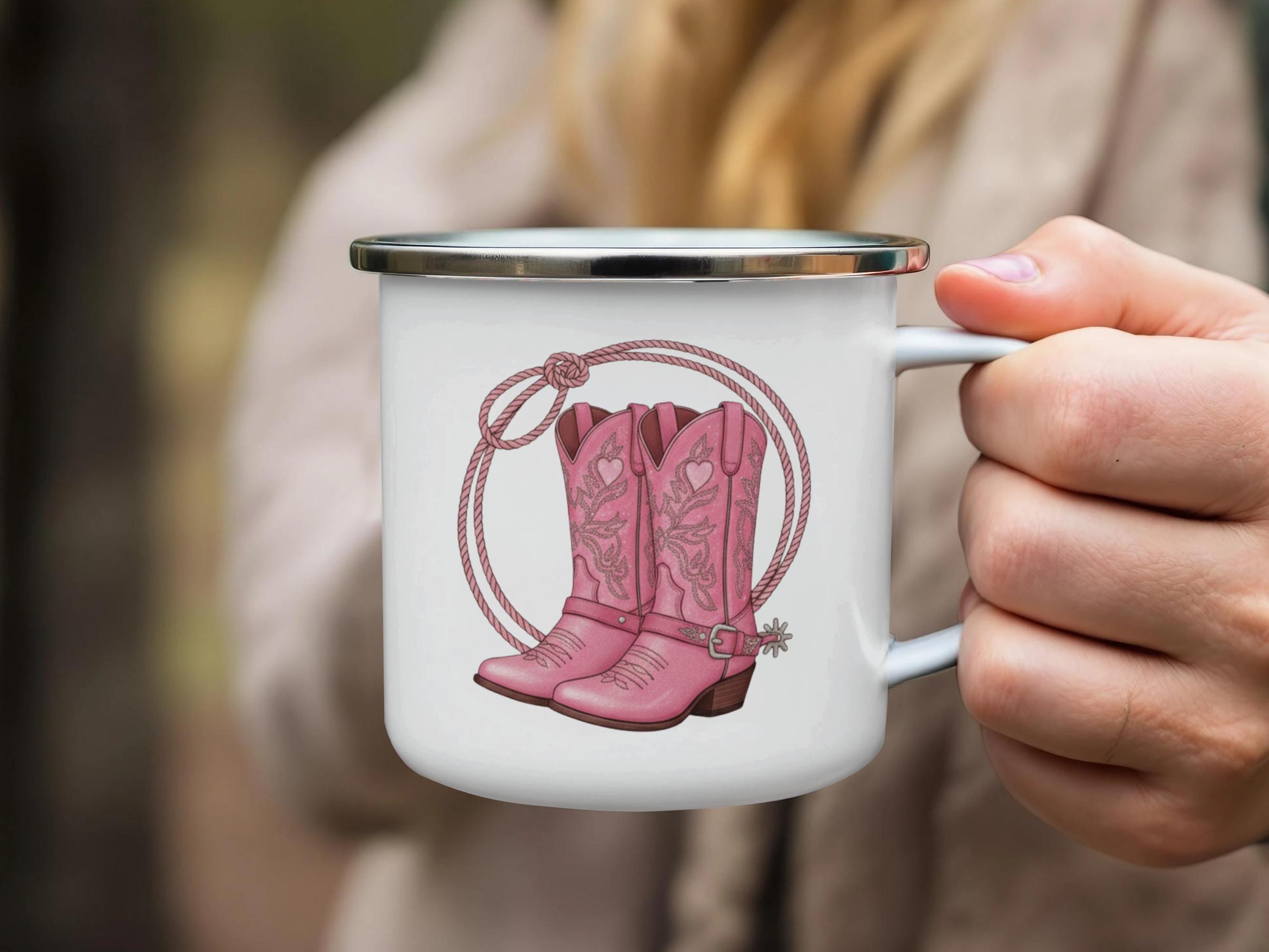 Pink Cowgirl Boots Mug, Western Themed Coffee Cup, Rodeo Lover Gift, Novelty Drinkware, Cute Cowgirl Boot Design Mug