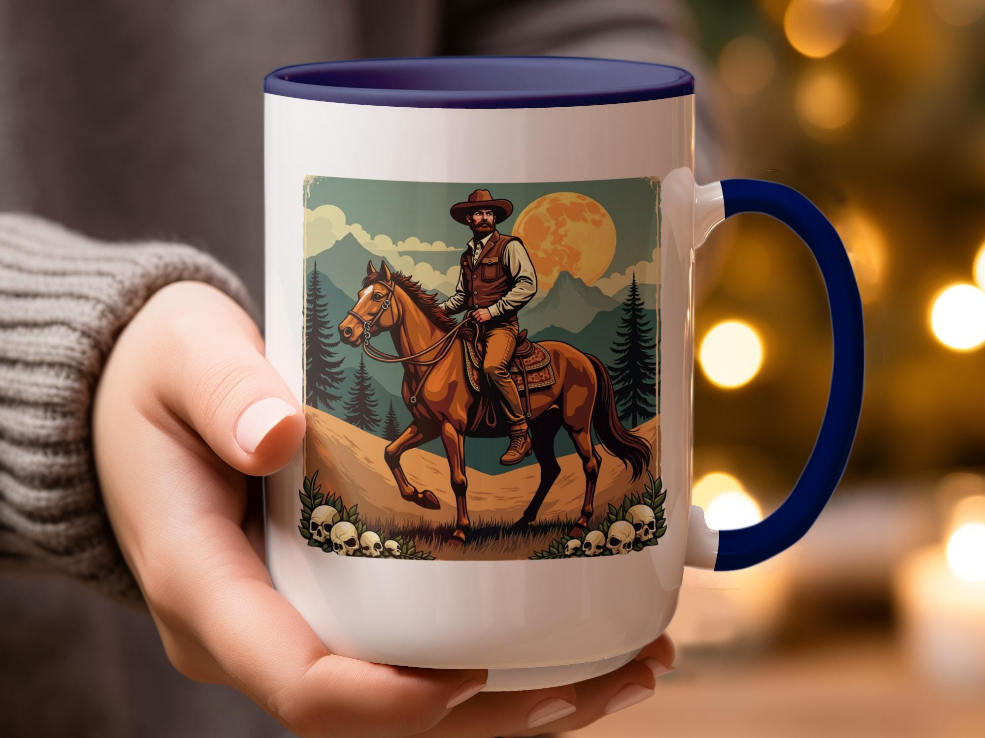 Vintage Cowboy Mug, Western Theme Coffee Cup, Retro Rancher Artwork, Old West Horse Rider, Rustic Country Decor, Unique Gift Idea