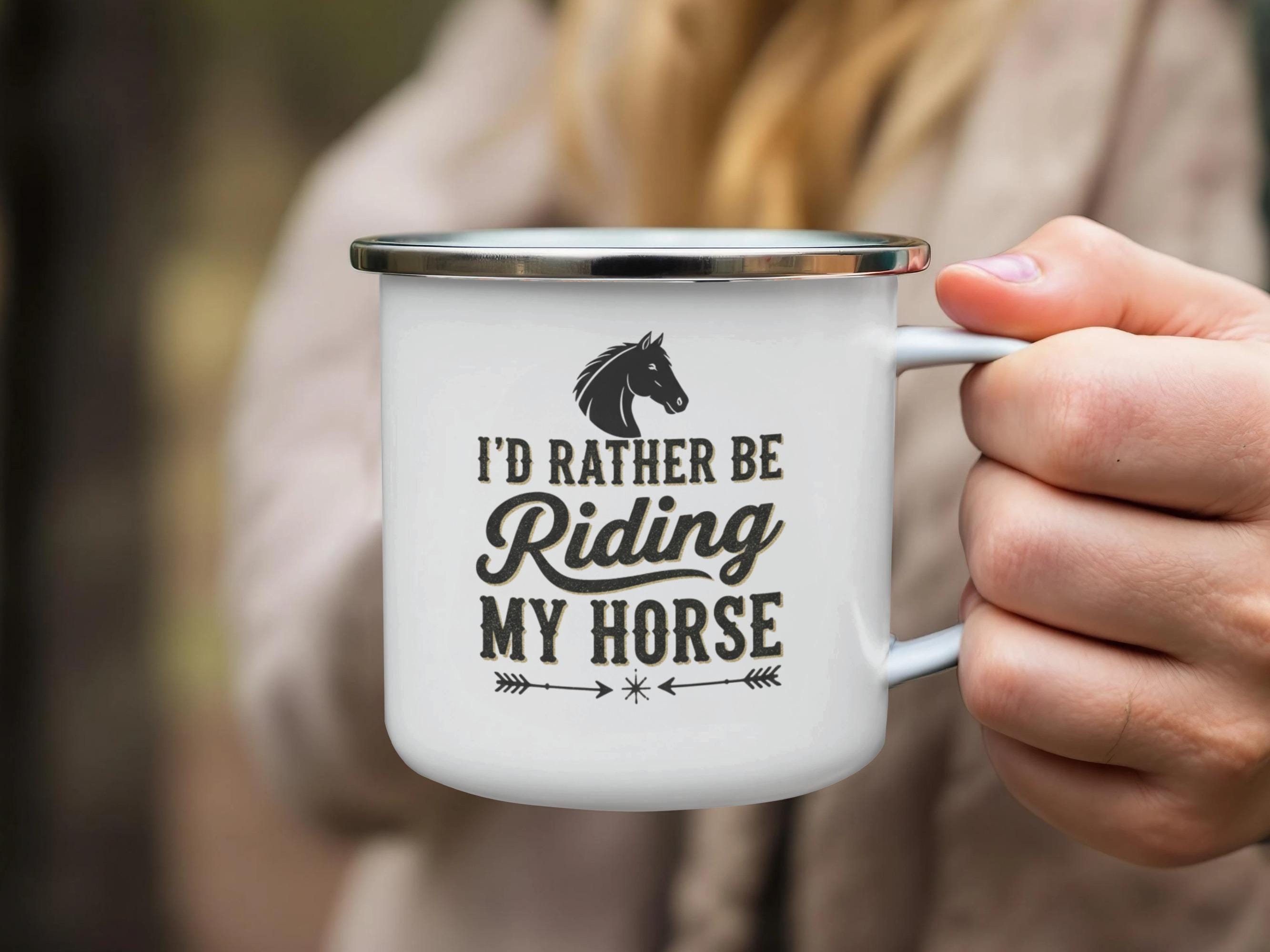 Horse Lover Mug, I'd Rather Be Riding My Horse, Equestrian Gift, Horseback Riding Cup, Western Cowboy Mug, Farm Life Coffee Cup