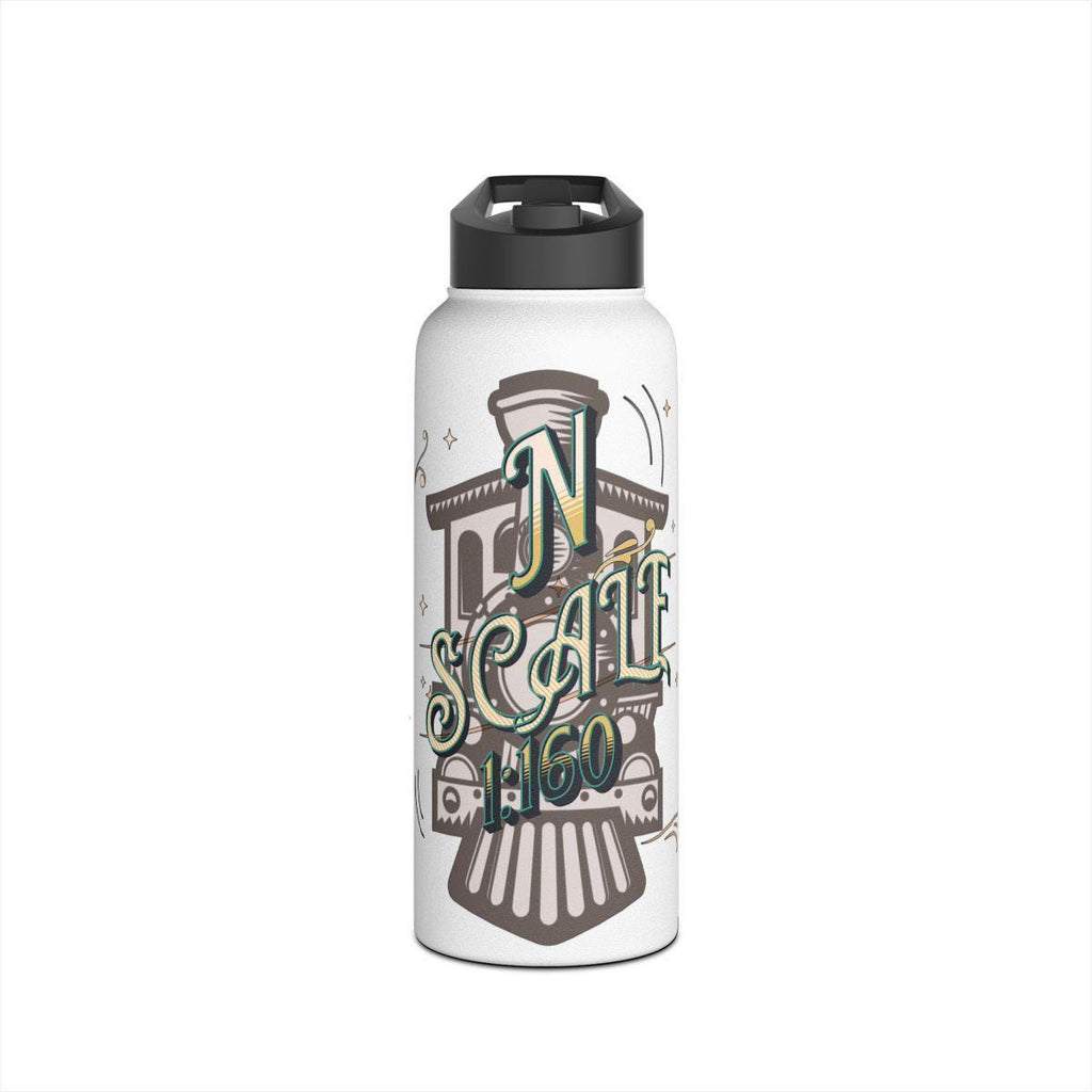 N Scale 1960 Water Bottle, Retro Design Water Bottle, Train Themed Water Bottle, Unique Gift for Train Enthusiasts