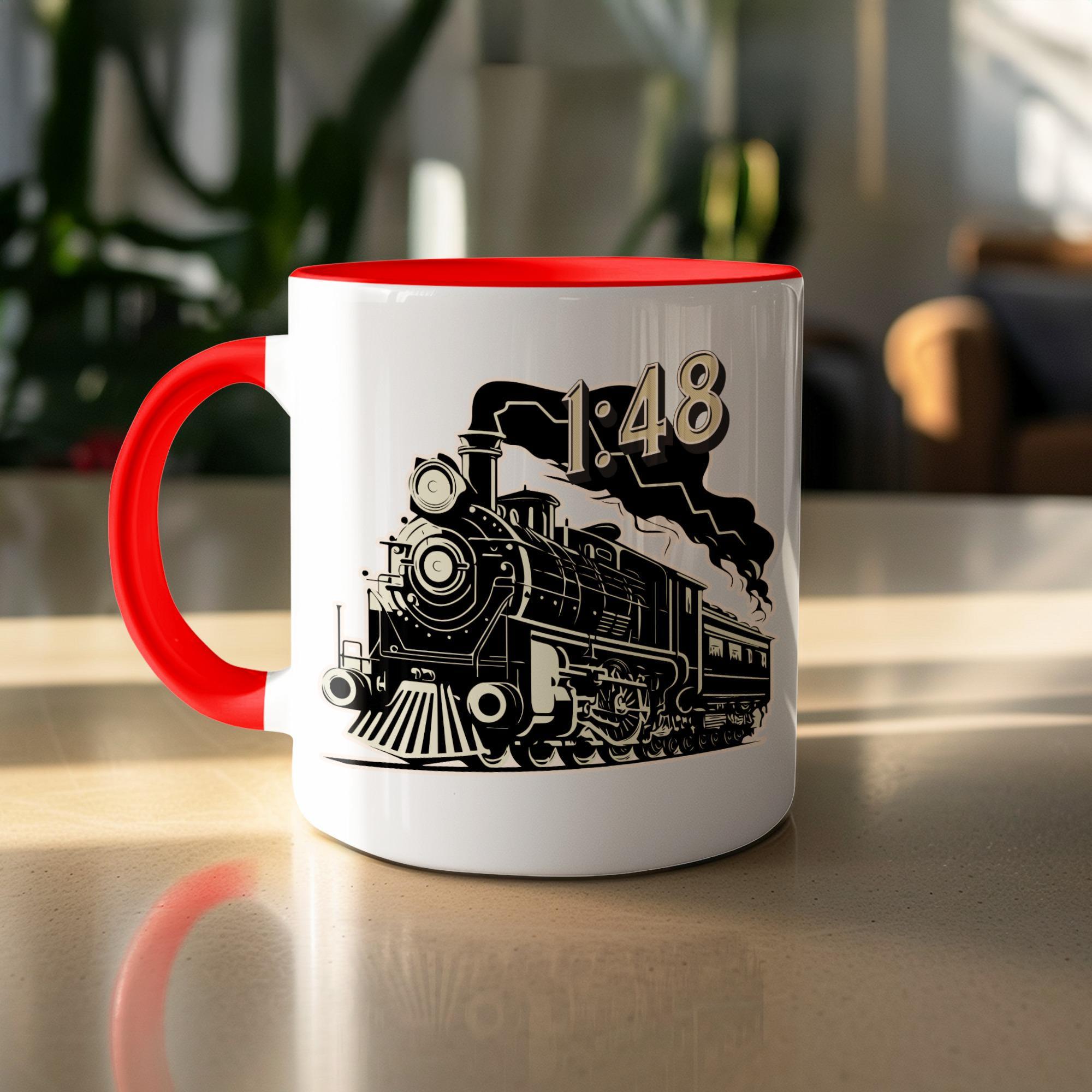 Vintage Train Mug, Steam Engine Coffee Cup, Retro Train Gift, Locomotive Collector's Item, Classic Train Lover Mug