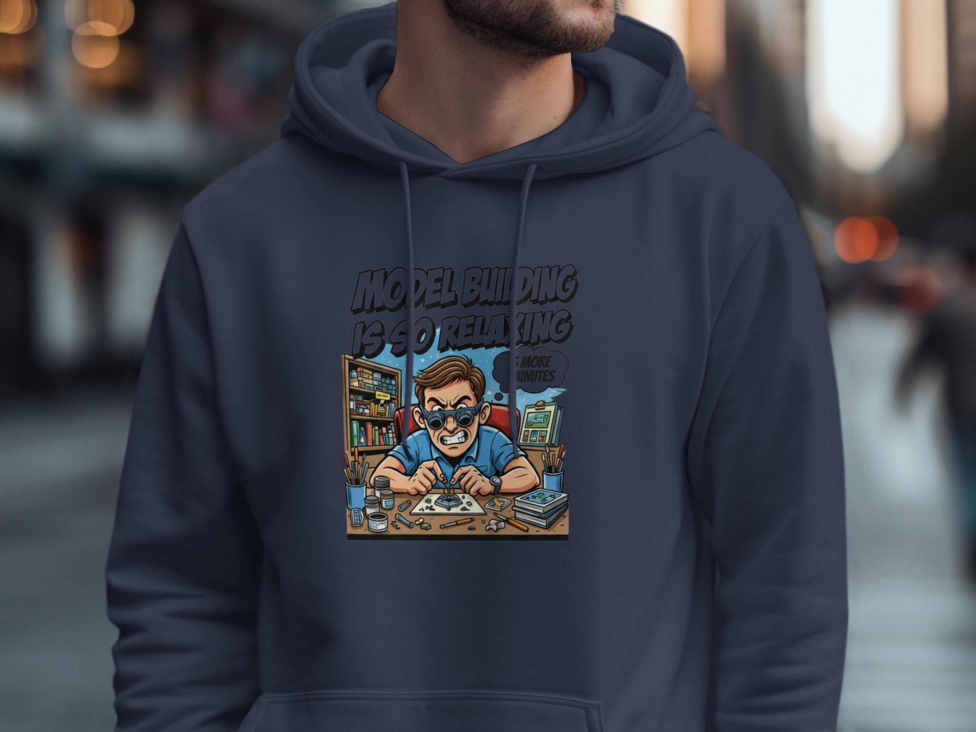 Model Building Hoodie, Relaxing Hobby Sweatshirt, Model Maker Gift, Casual Wear for Model Enthusiasts, Cool Graphic Hoodie