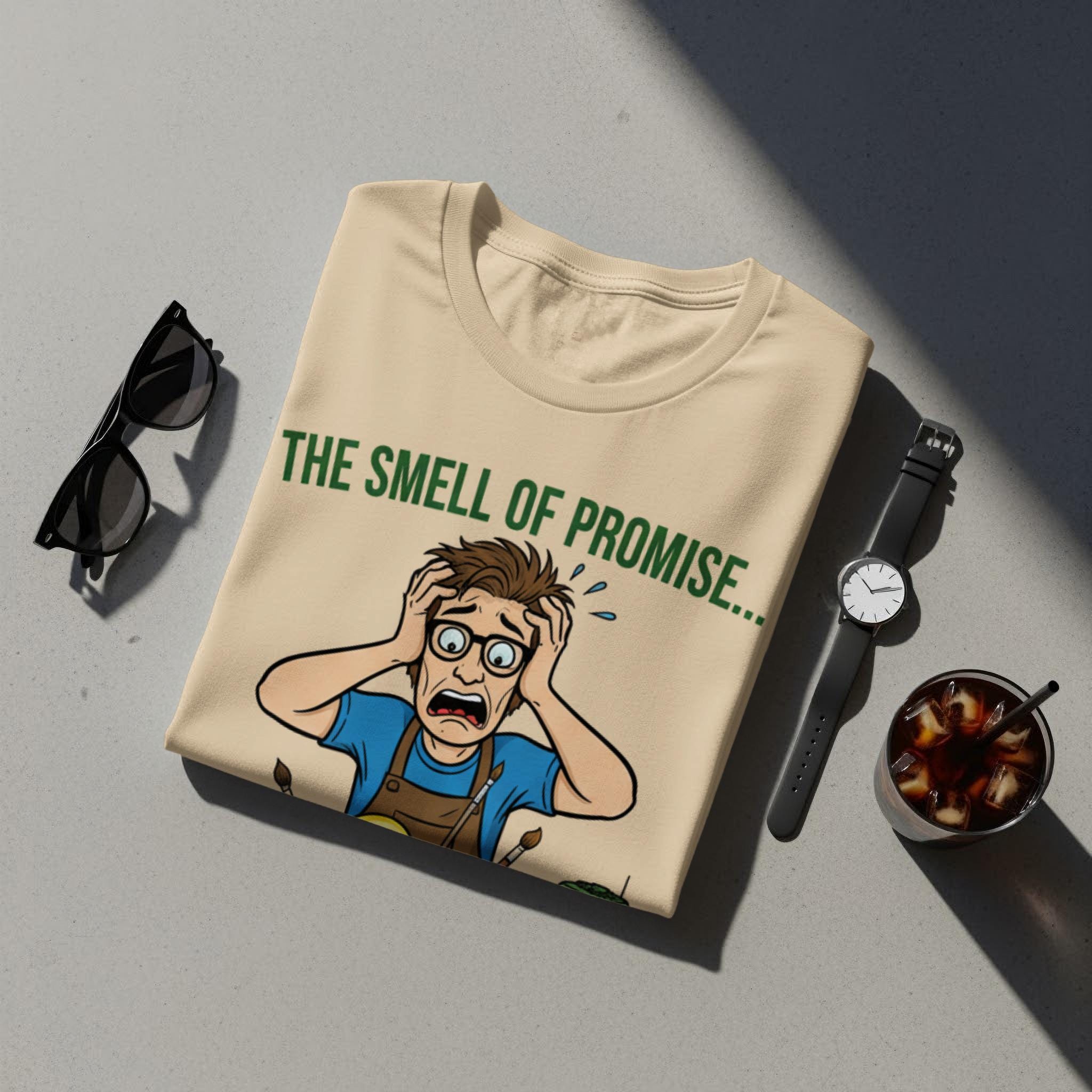 Funny Graphic Tee, The Smell of Promise Shirt, Hilarious Gift, Unique Design Top, Casual Outfit, Comical Apparel, Statement T-Shirt