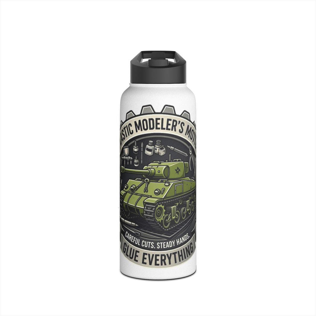 Modeler's Water Bottle, Custom Tank Design, Hobby Enthusiast Gift, Perfect for Model Builders, Unique Water Bottle