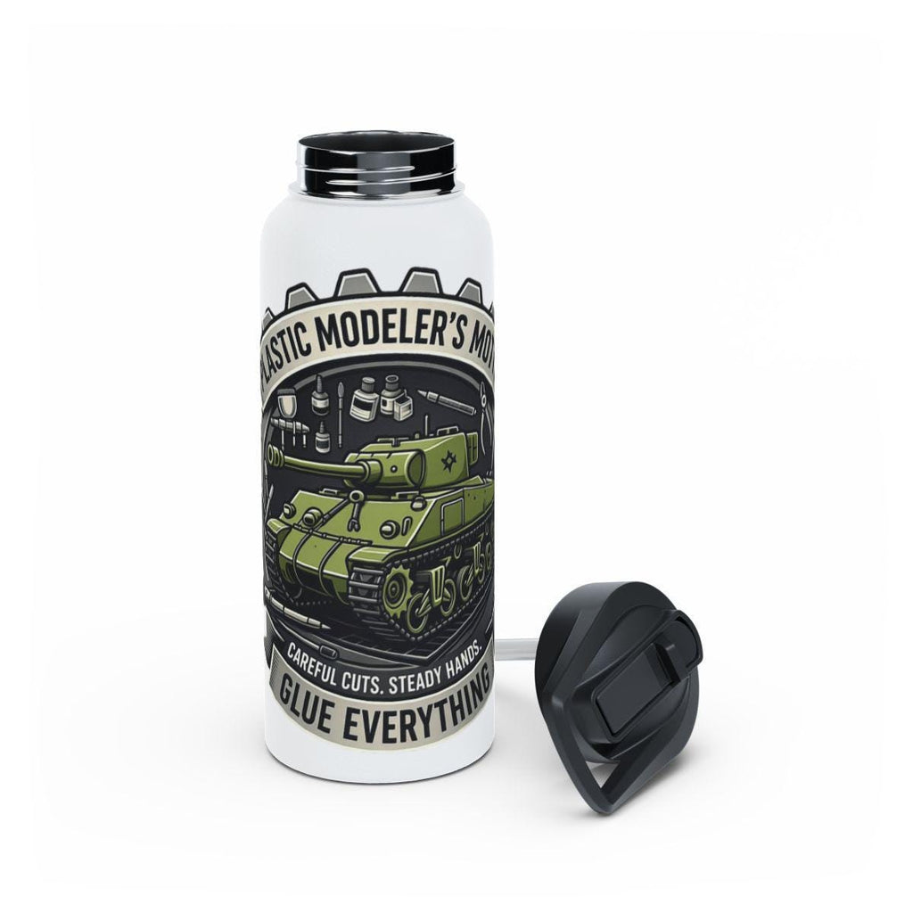 Modeler's Water Bottle, Art Lover Gift, Military Tank Design, Unique Flask, Cool Drink Container, Customizable Hydro Flask