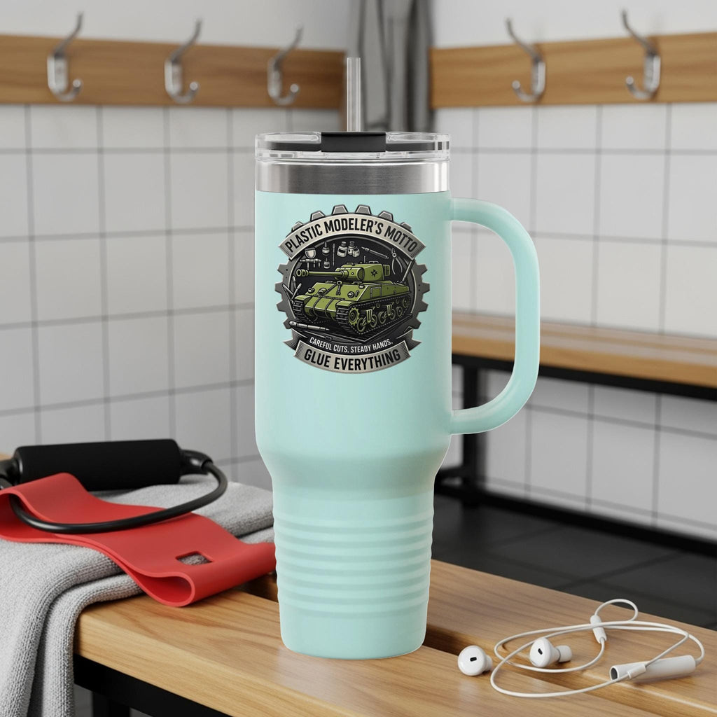 Modeler's Motto Travel Mug, Plastic Modeler's Motto Insulated Mug, Glue Everything Tumbler, Modeling Enthusiast Gift