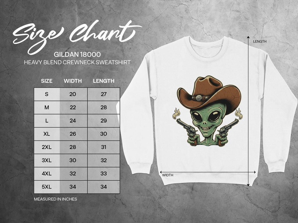 Alien Cowboy Sweatshirt, Cowboy Alien Graphic Pullover, Western Alien Theme Crewneck, Cool Alien Art Sweatshirt for Men Women