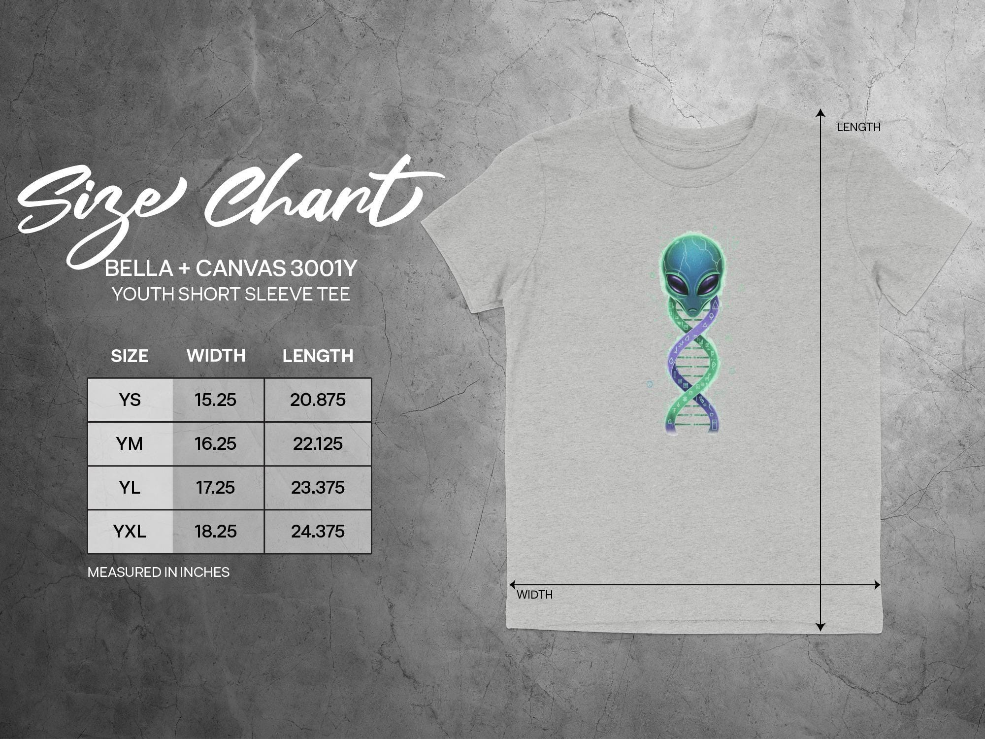 Alien DNA Youth T-Shirt, Fun Sci-Fi Kid's Tee, Graphic Short Sleeve Shirt, Cool Space Design, Gift for Young Sci-Fi Fans