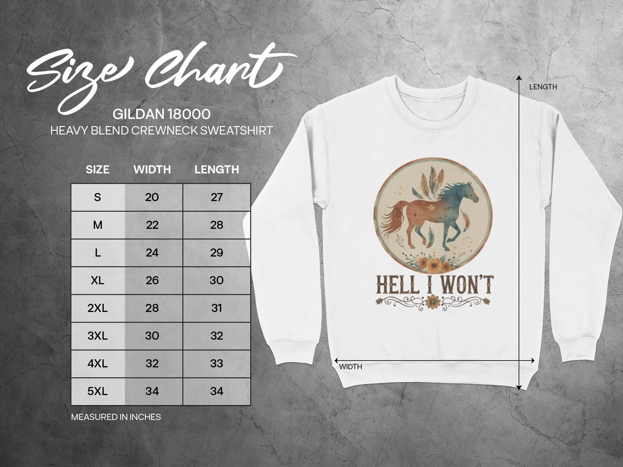 Hell I Won't Sweatshirt, Western Horse Pegasus Crewneck, Vintage Horse Riding Gift, Retro Country Style, Unisex Pullover Sweater