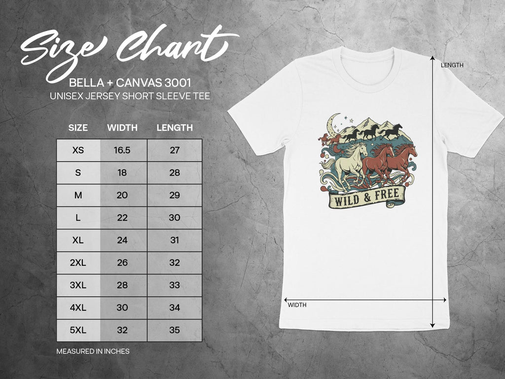 Wild and Free T-Shirt, Vintage Graphic Tee, Unisex Jersey Shirt, Bella Canvas 3001, Boho Shirt, Retro Tee, Adventure Shirt