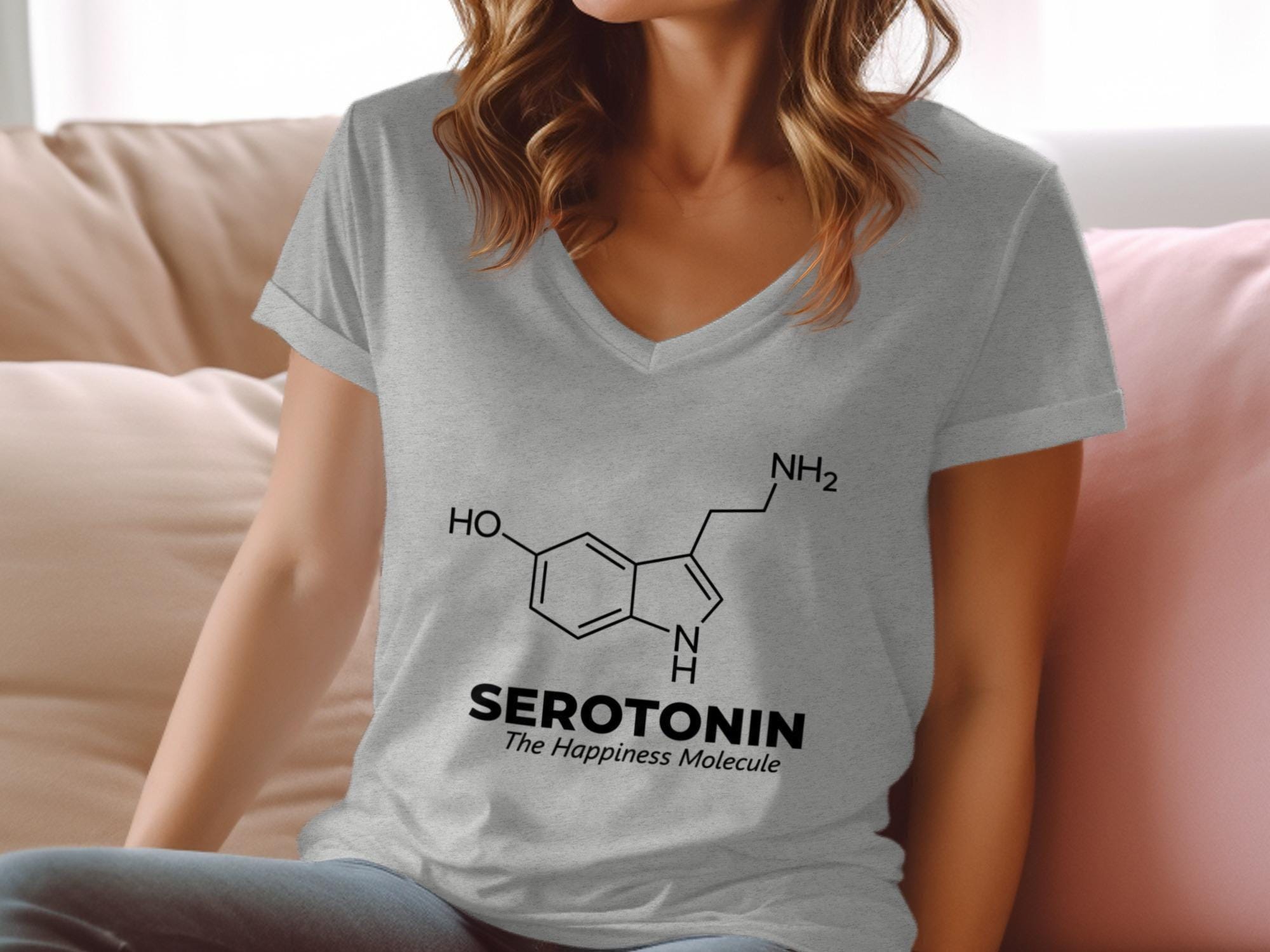 Serotonin Molecule Shirt, The Happiness Molecule Tee, Science Lover Shirt, Chemistry T-Shirt, Mental Health Awareness Top
