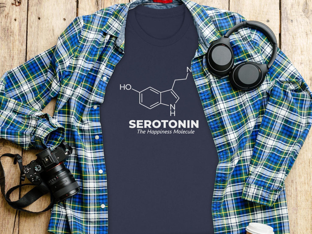 Serotonin Molecule Graphic Tee, The Happiness Molecule T-shirt, Science Lover Gift, Chemistry Enthusiast Present, Molecular Structure Shirt