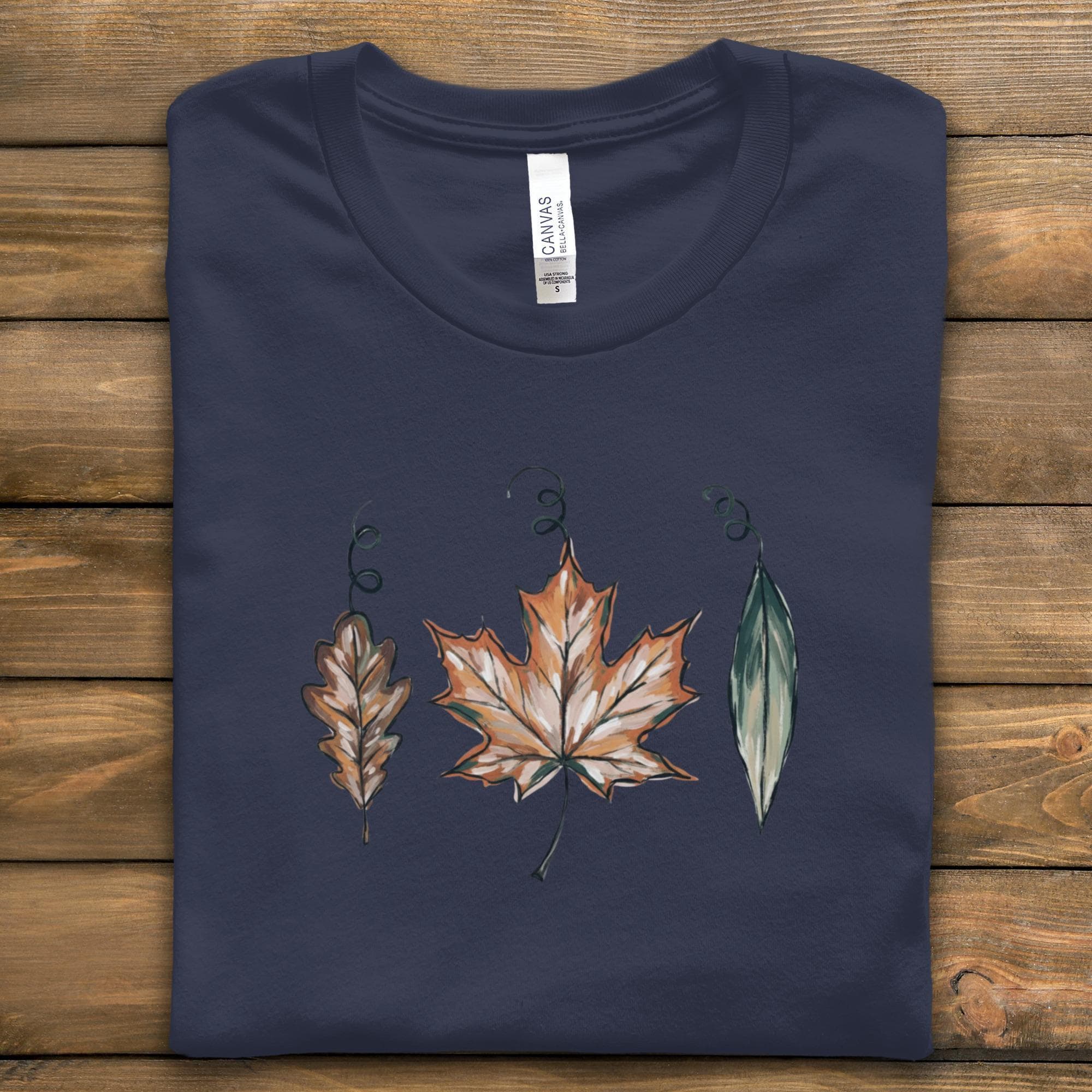 Fall Leaves Graphic Tee, Autumn Leaf T-Shirt, Seasonal Shirt, Nature Inspired Clothing, Botanical Print Tee, Casual Fall Fashion