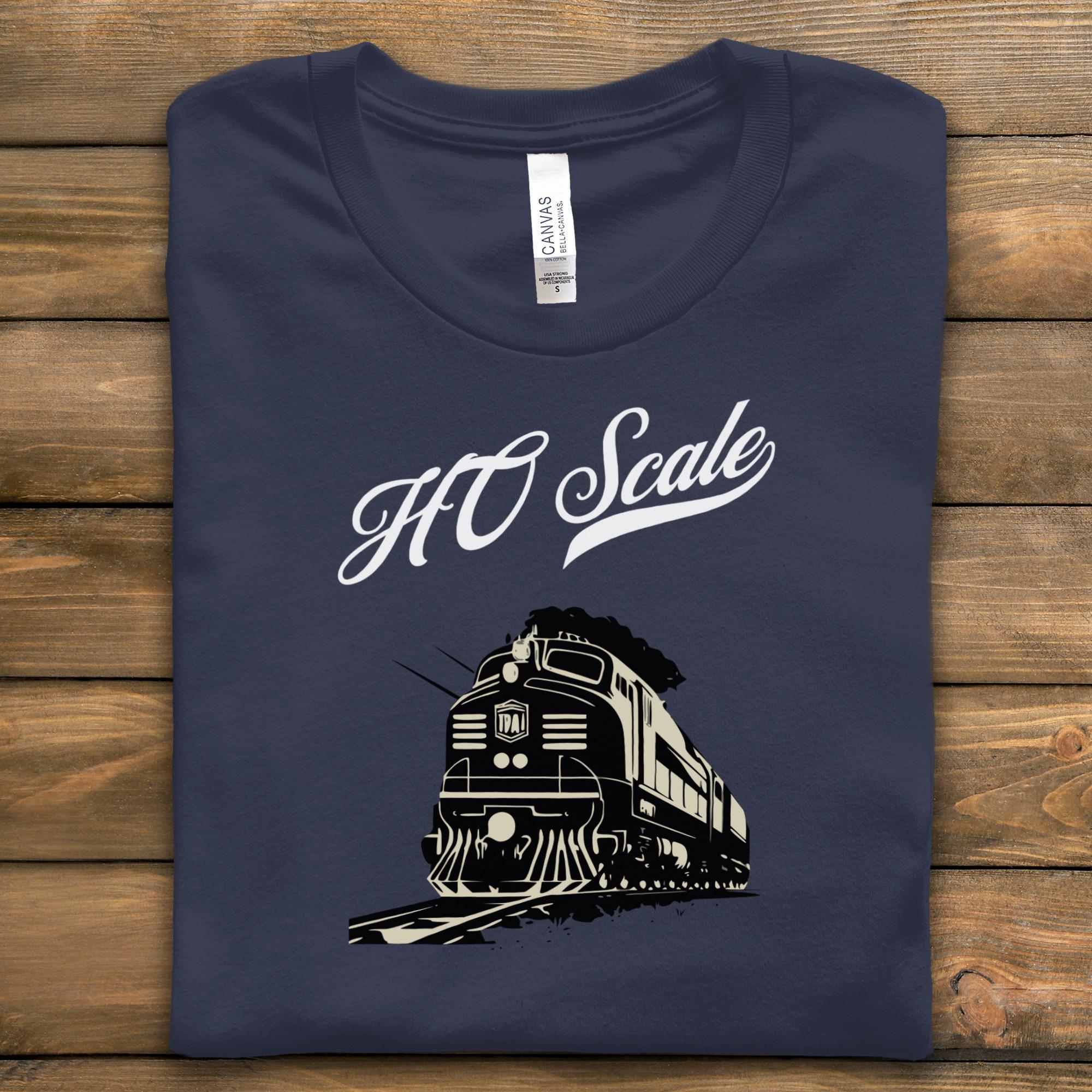 Vintage Train T-Shirt, HO Scale Train Graphic Tee, Model Railroad Gift, Train Enthusiast Shirt, Railroader Apparel