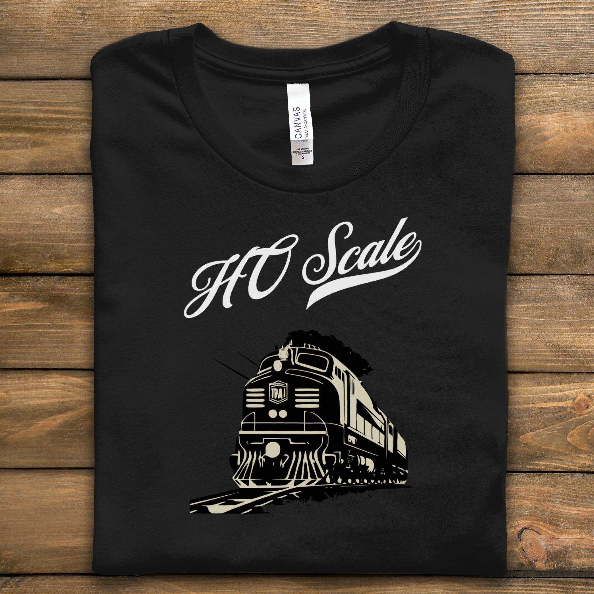 HO Scale Train T Shirt, Model Train Lover Gift, Train Enthusiast Tee, Railroad Hobby Shirt, Vintage Train Graphic Tee