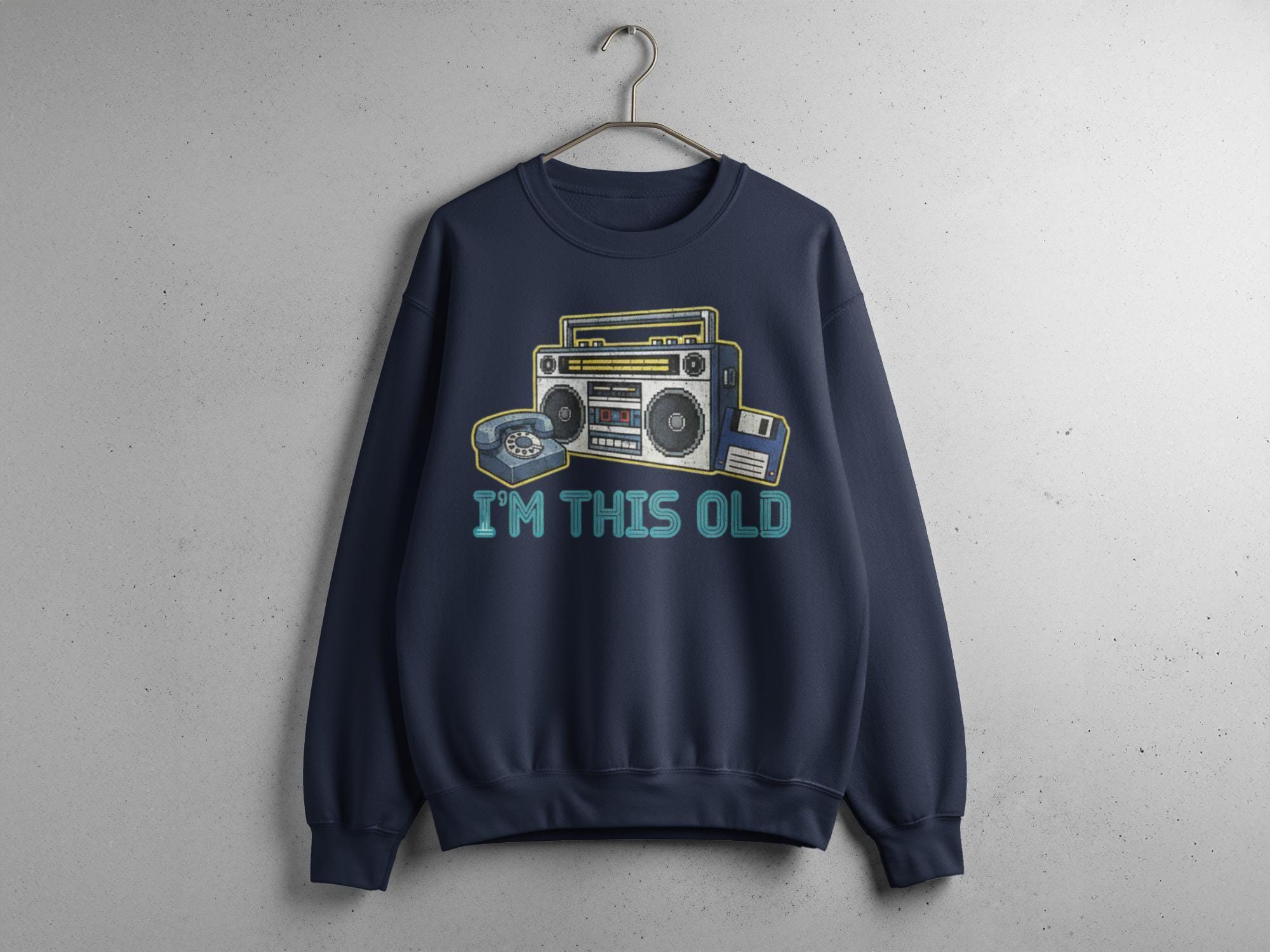 I'm This Old Sweatshirt, Vintage Electronics Graphic Pullover, Retro Music Lover Gift, Trendy Unisex Crewneck, Nostalgic Apparel