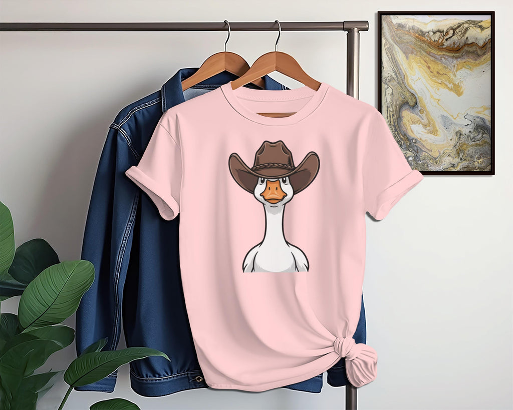 Funny Cowboy Goose Shirt, Cute Animal Graphic Tee, Western Goose Tshirt, Humorous Farm Animal Shirt, Unique Gift for Goose Lover
