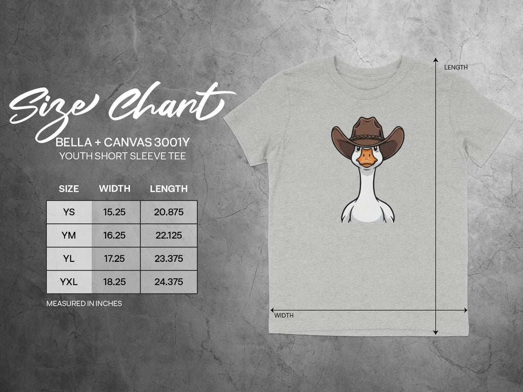 Funny Duck Cowboy T-Shirt, Cute Animal Graphic Tee, Youth Short Sleeve Shirt, Trendy Kids Top, Unique Summer Clothing, Gift For Kids