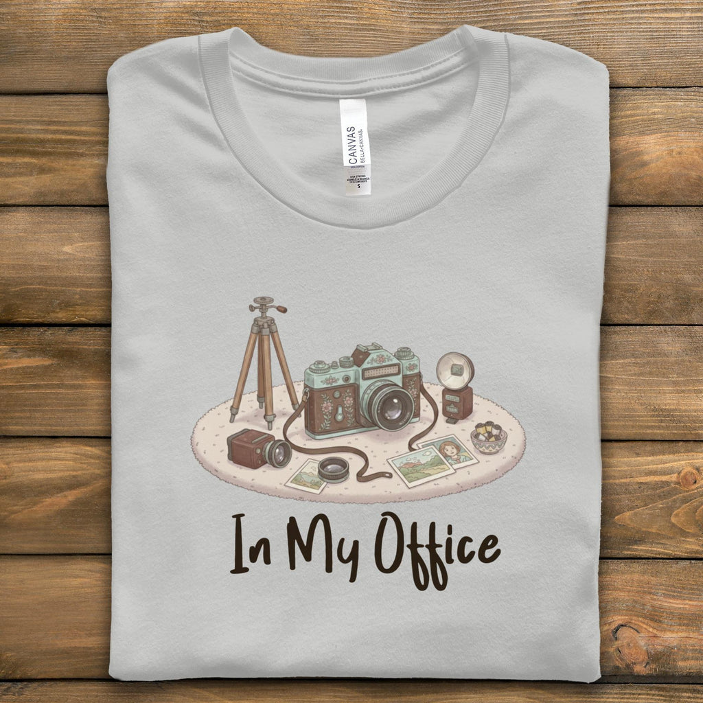 Vintage Camera T-Shirt, Cute Retro Camera Tee, Photography Gift, In My Office Shirt, Photographer Lover Gift, Retro Graphic T-Shirt