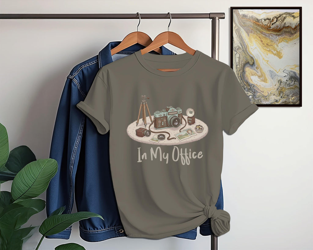 Vintage Camera T-Shirt, Retro Photography Gifts, In My Office Tee, Analog Camera Art, Photographer Shirt, Photography Lover Gift