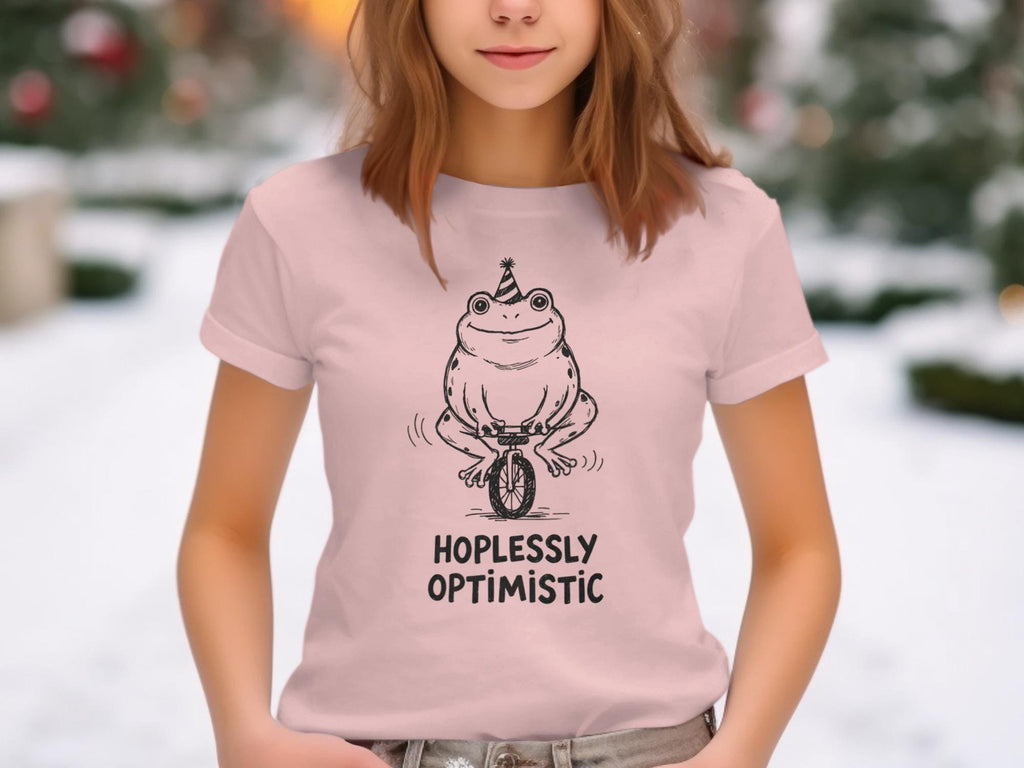 Funny Frog T Shirt, Hopelessly Optimistic Shirt, Novelty Gift Tee, Cute Frog Graphic Tee, Casual Unisex T Shirt, Humor Shirt Gift