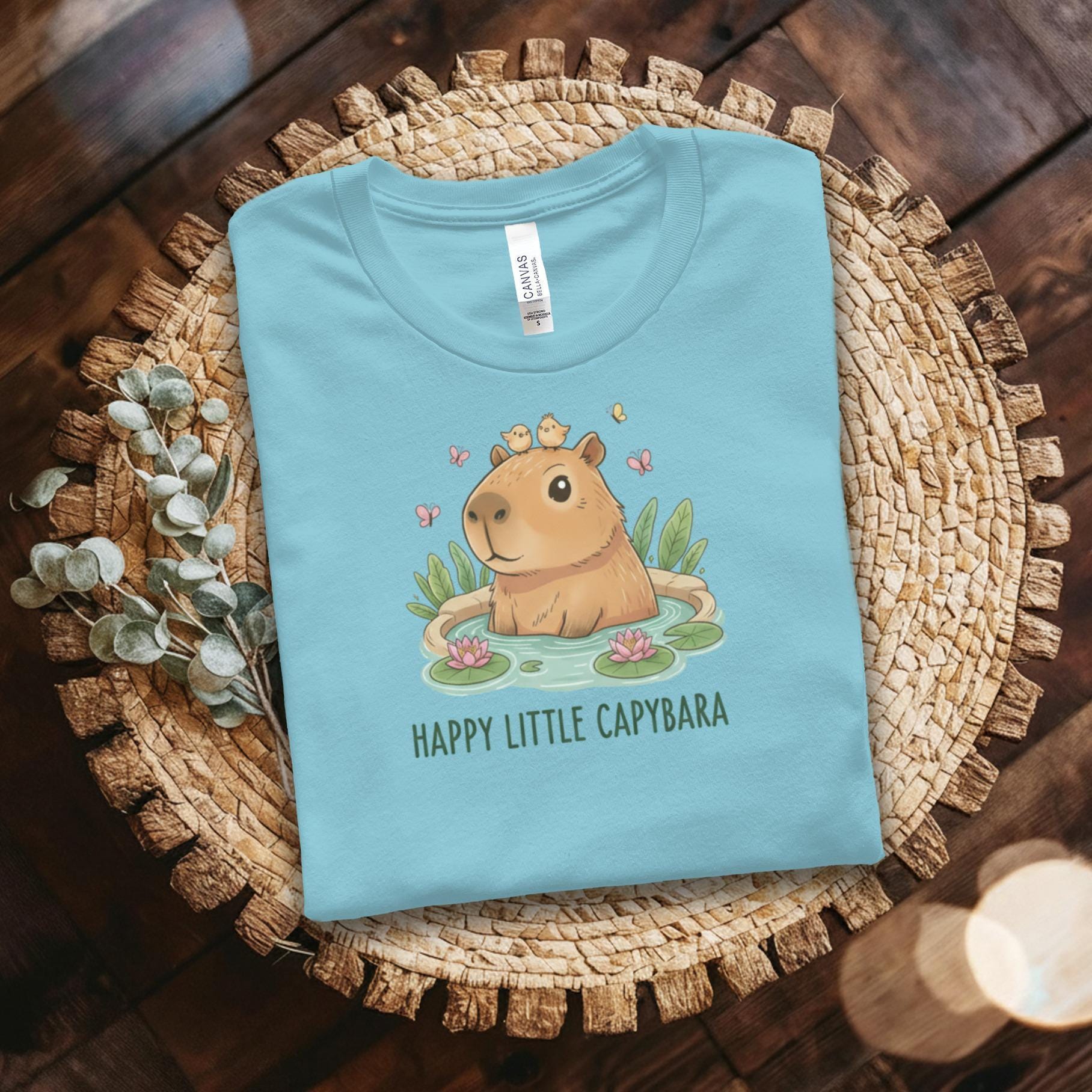 Cute Capybara Graphic Tee, Happy Little Capybara T-shirt, Adorable Animal Shirt, Fun Capybara Lover Gift, Cute Graphic Top