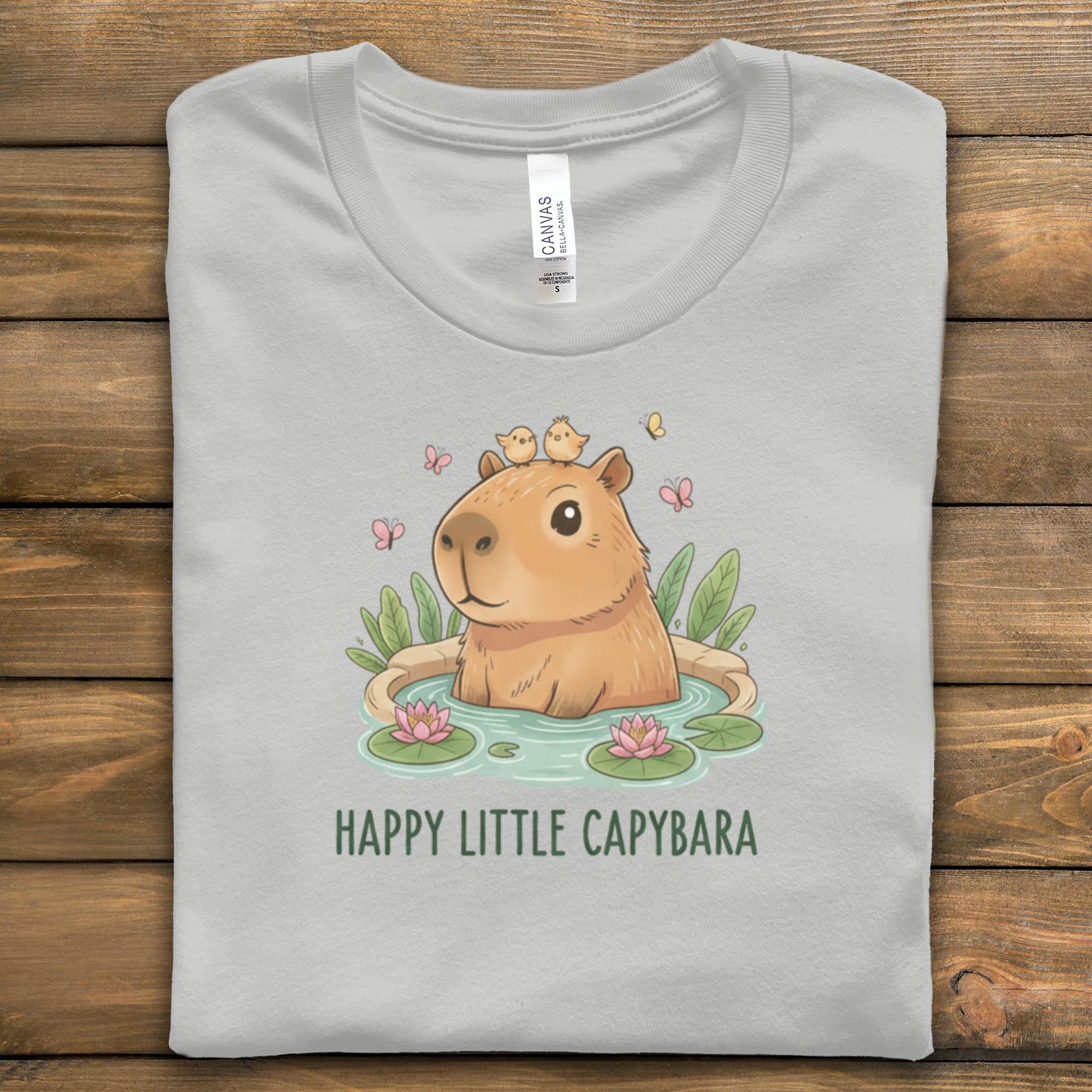 Capybara Shirt, Cute Capybara T-shirt, Happy Little Capybara Tee, Adorable Animal Shirt, Capybara Gifts, Funny Animal Design