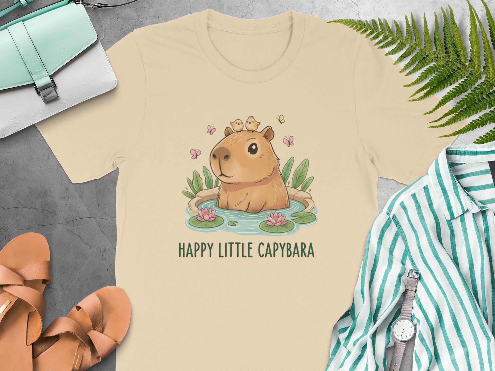 Cute Capybara Shirt, Happy Little Capybara Tee, Animal Lover Gift, Adorable Animal T-Shirt, Nature Inspired Graphic Tee