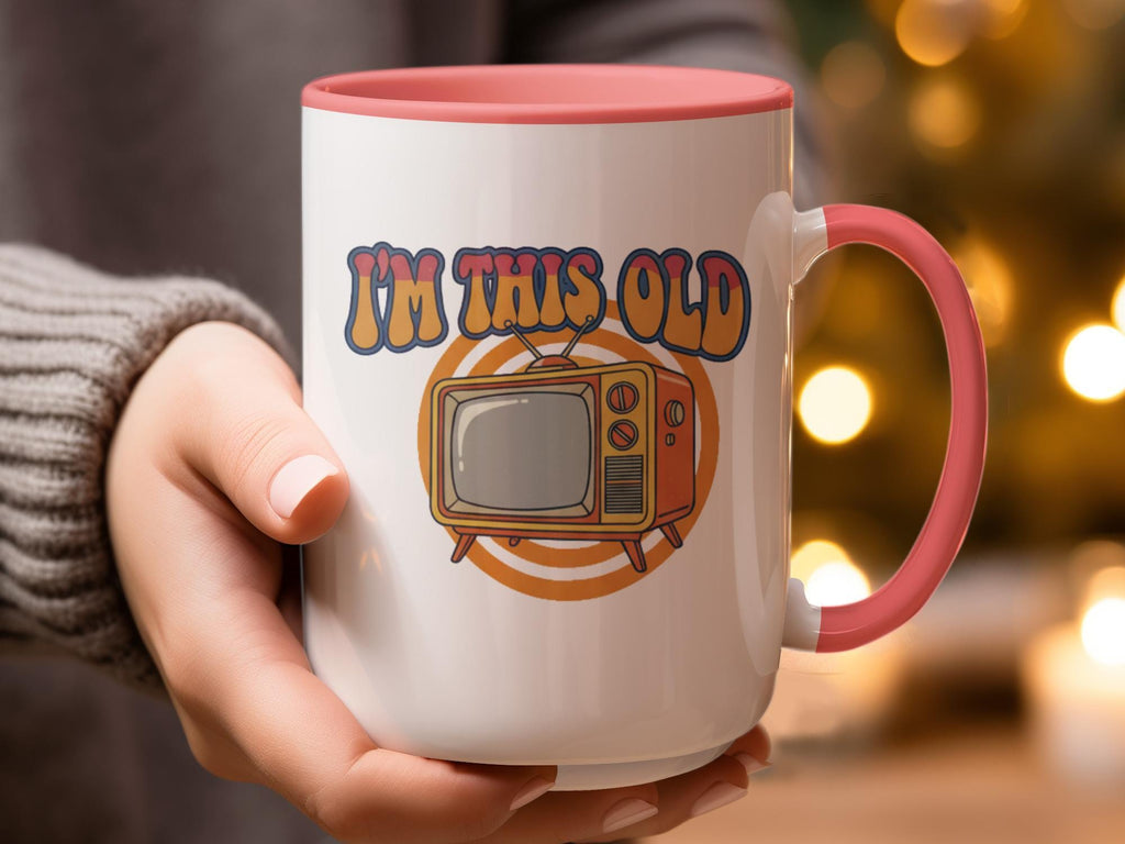 Retro I'm This Old Mug, Vintage Television Design Gift, Nostalgic Tea Coffee Cup, Funny Gen X Gift Idea, Unique Birthday Present