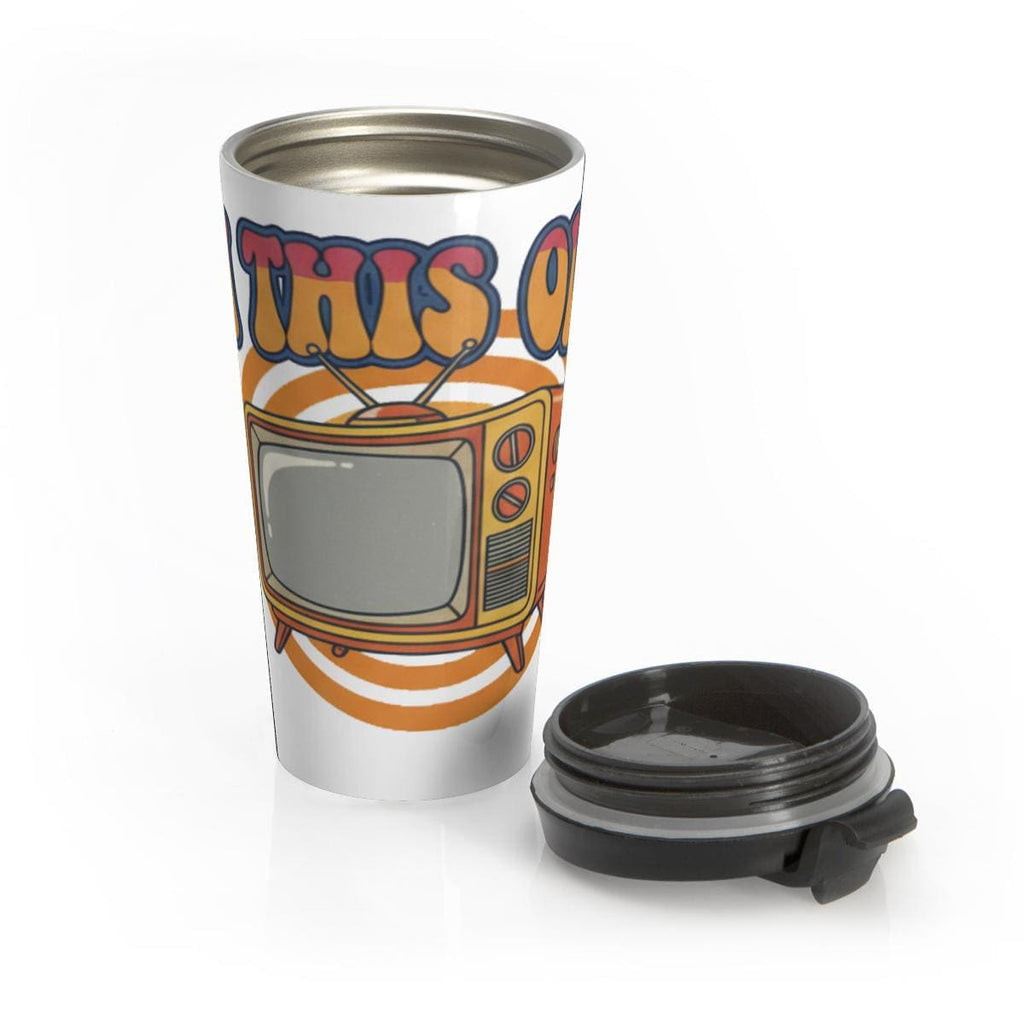 Vintage TV Travel Mug, Retro Television Tumbler, 80s Retro Coffee Cup, Nostalgic TV Show Mug, Unique TV Lover Travel Cup