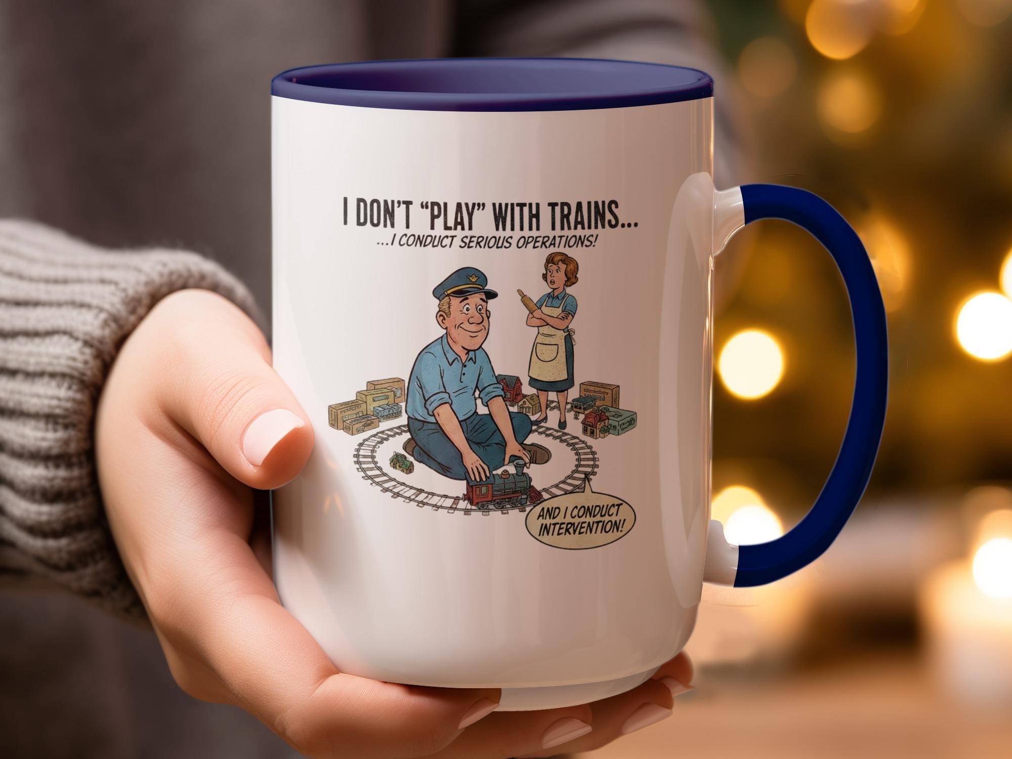 Funny Train Conductor Mug, I Don't Play with Trains I Conduct Serious Operations Mug, Train Lovers Gift, Railroad Enthusiast Cup